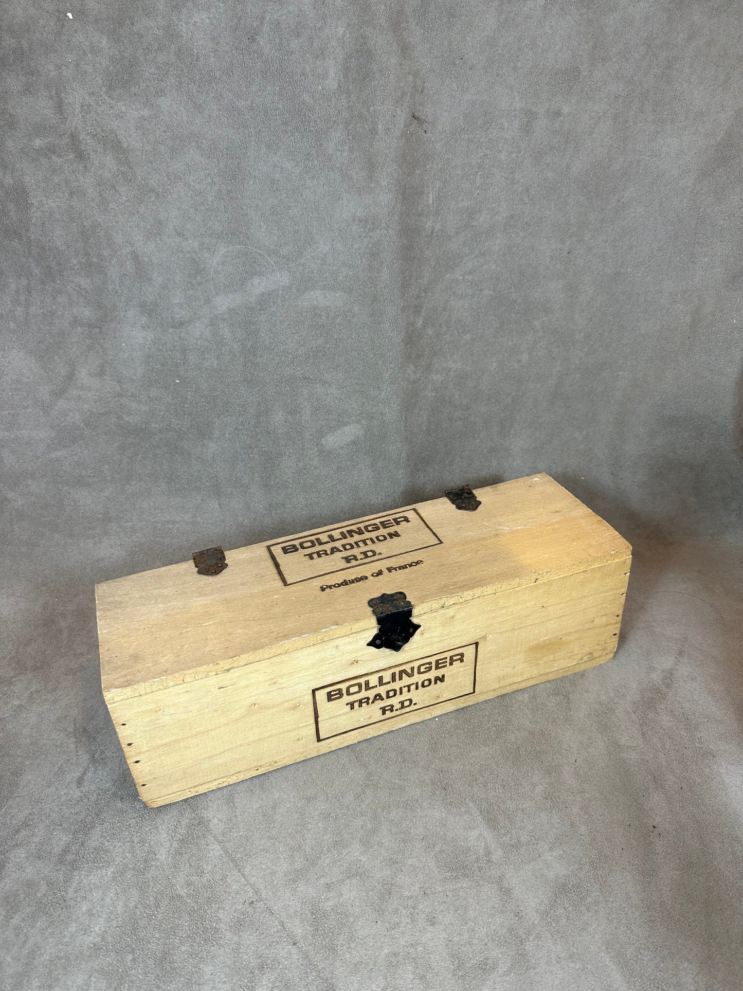 Wooden box for Bollinger champagne bottles Made in France 1960s