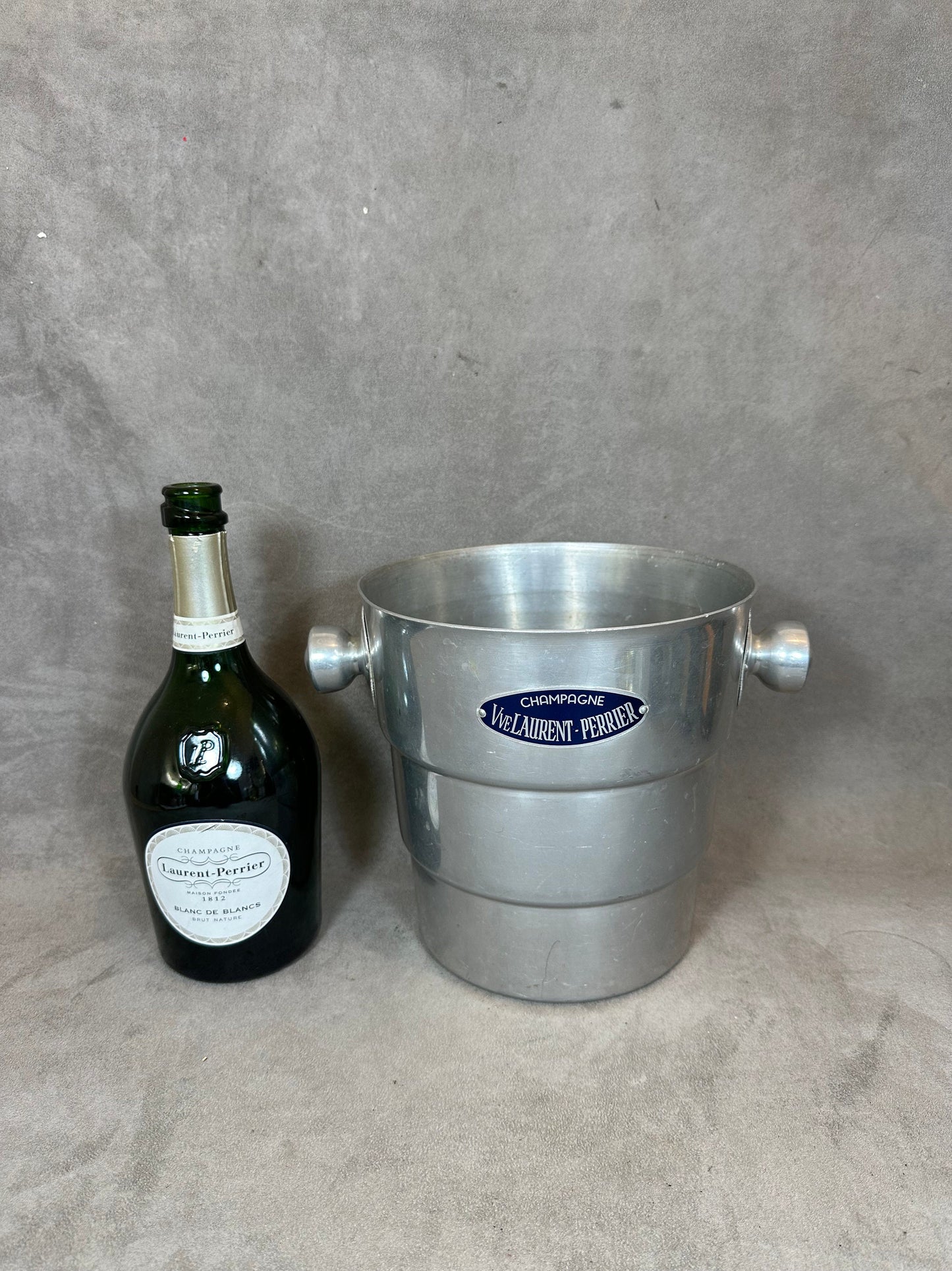 RARE Seau à champagne en aluminium Laurent-Perrier vintage made in france Années 1950