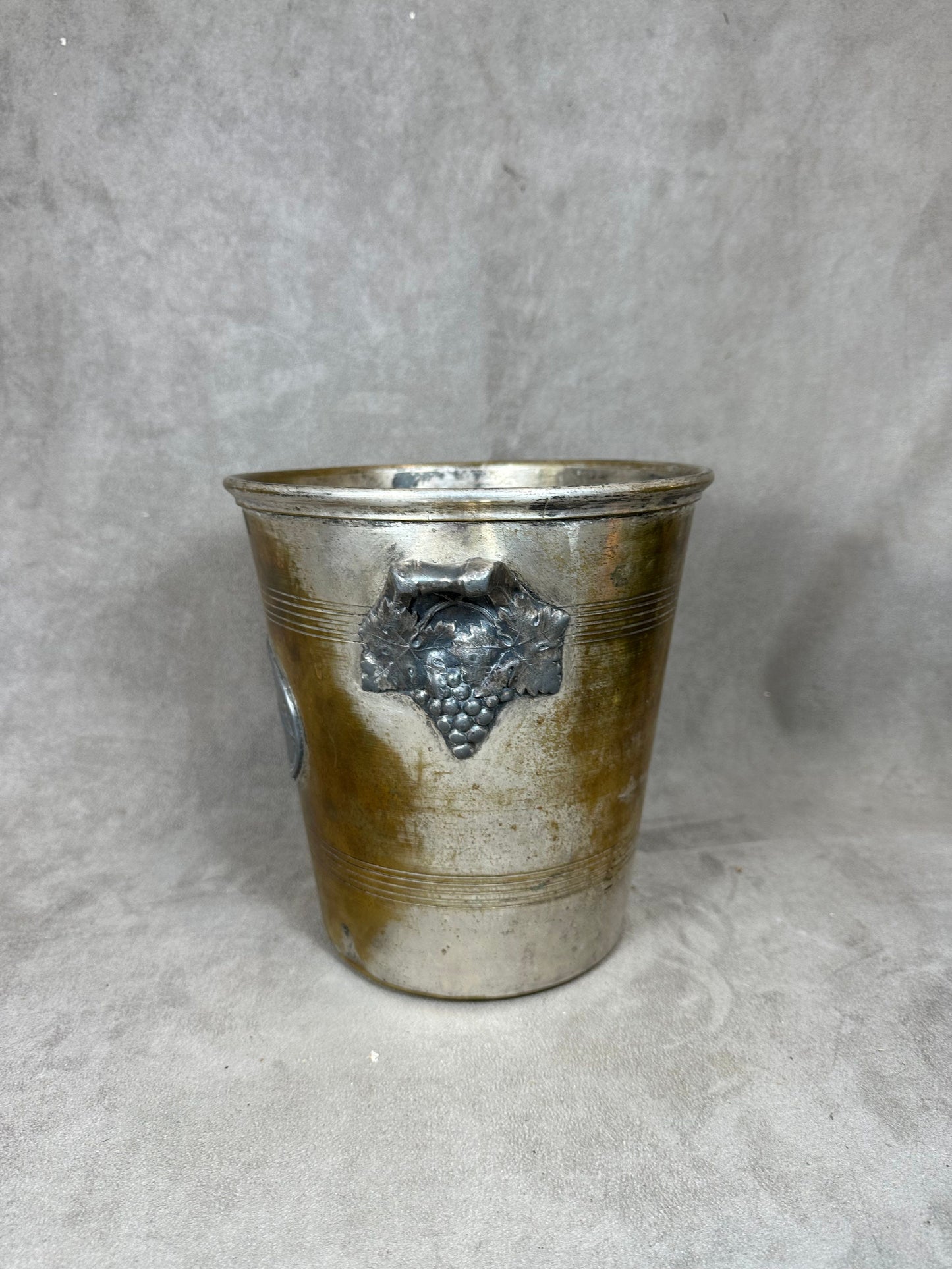 VERY RARE Magnifique seau à champagne vintage Charles Heidsieck en métal Années 1900