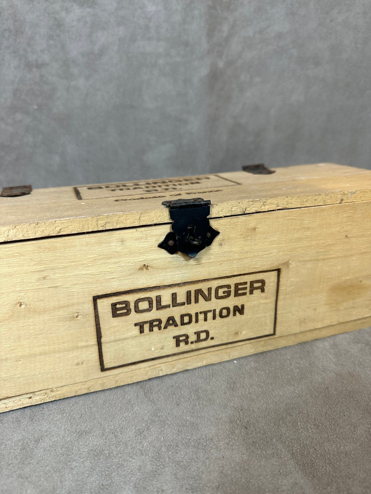 Wooden box for Bollinger champagne bottles Made in France 1960s