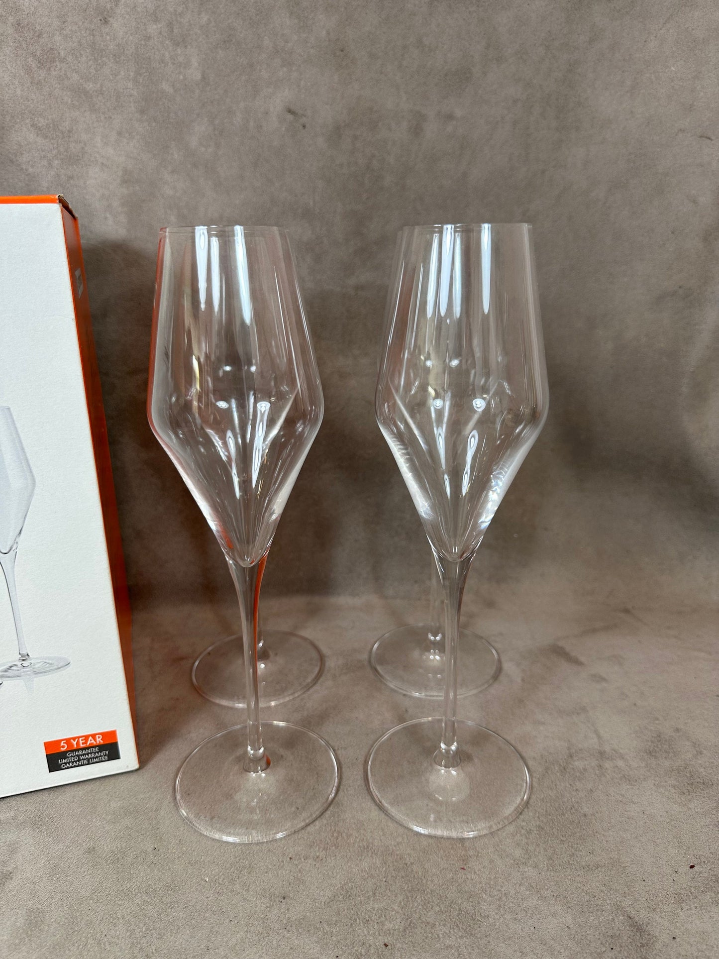 Lot de 4 flutes à champagne en cristal Le Creuset Made in France