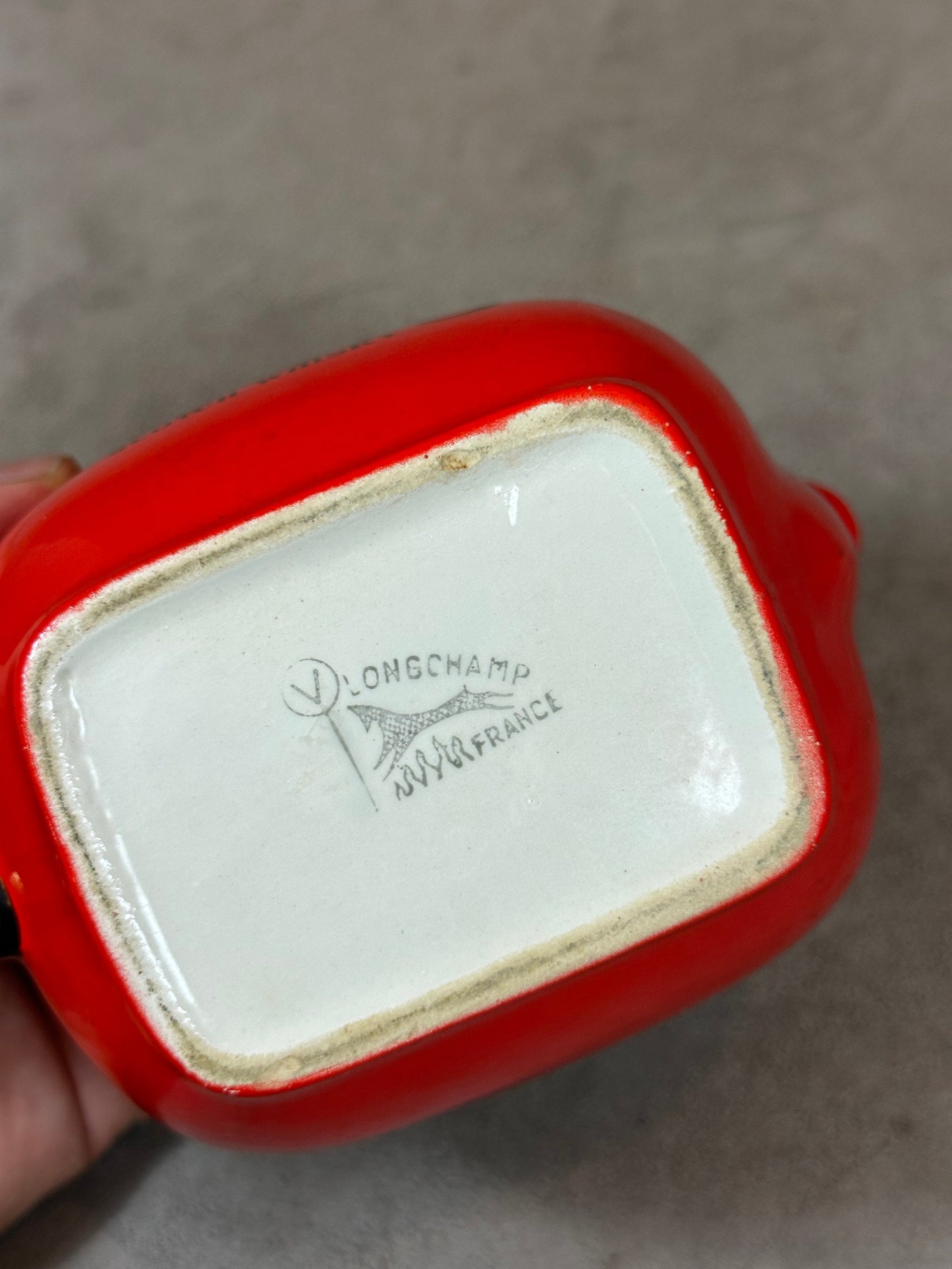 Haig Scotch Whisky vintage red Longchamp earthenware advertising jug Made in France 1970