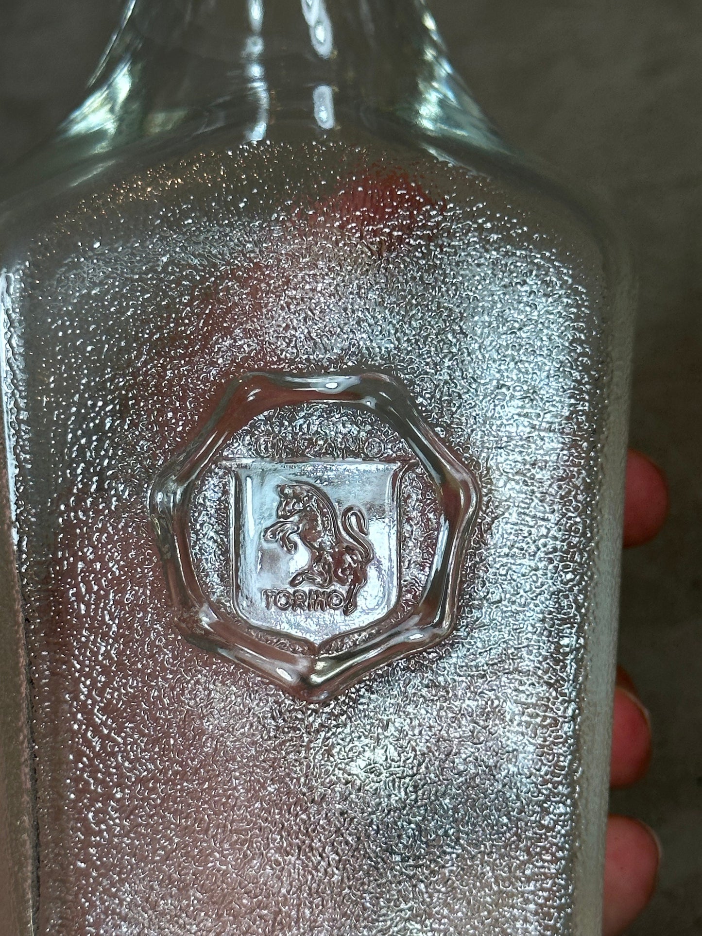 Glass Water Jug, Cinzano Torino, Made in Italy, Vintage 1980