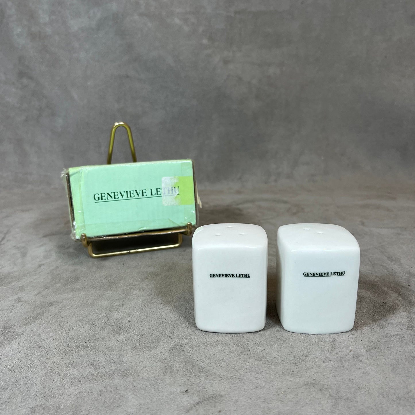 Salière et poivrier Genevieve Lethu en céramique vintage