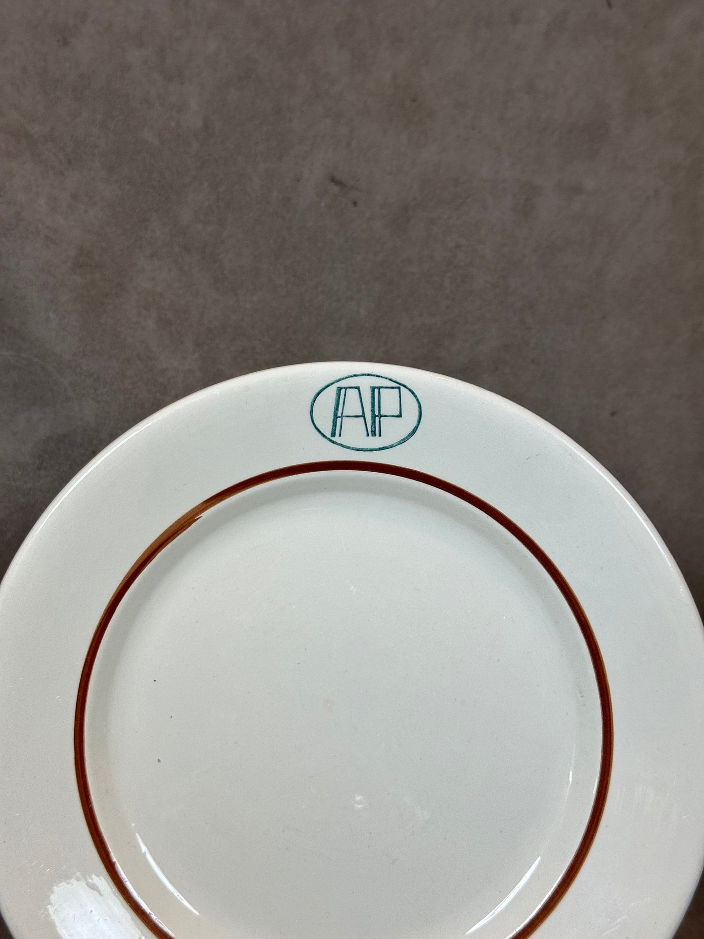 Earthenware Plate Public Assistance (DDASS) by Digoin, Made in France, Vintage 1970