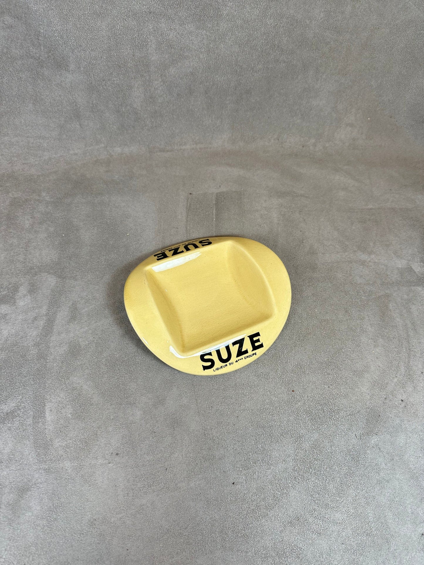 RARE Cendrier ramasse monnaie en céramique jaune Suze par GIEN Vintage Made in France