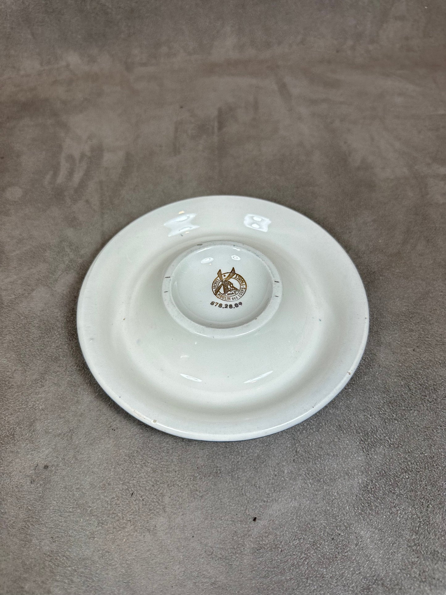 SELTENER Aschenbecher aus schwarzer Keramik von Porto Cruz von Moulin des Loups Vintage Made in France