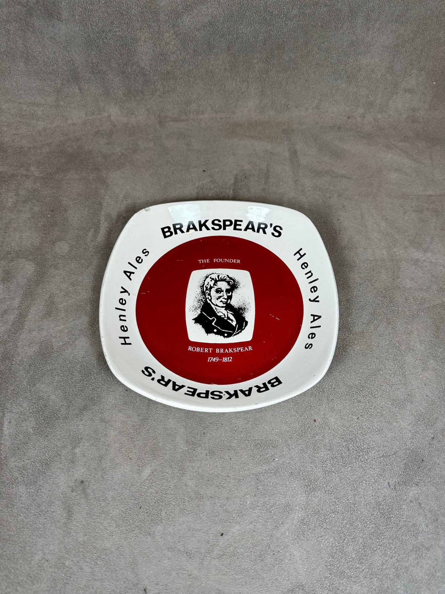 Brakspears Steingut-Werbeaschenbecher, hergestellt in England, 1970