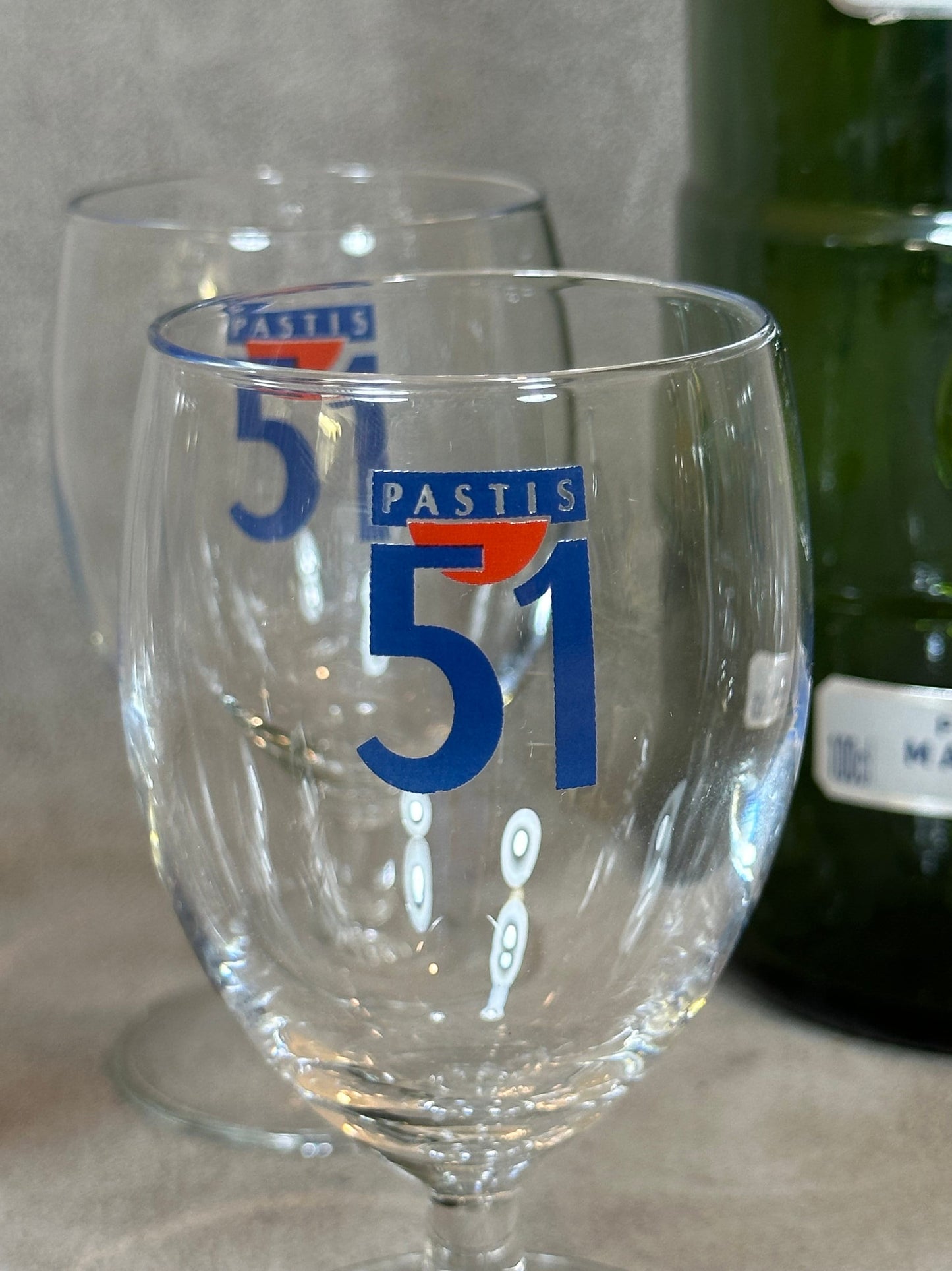 Set of 6 Pastis glasses Pastis 51 in vintage retro glass Made in France 1970s