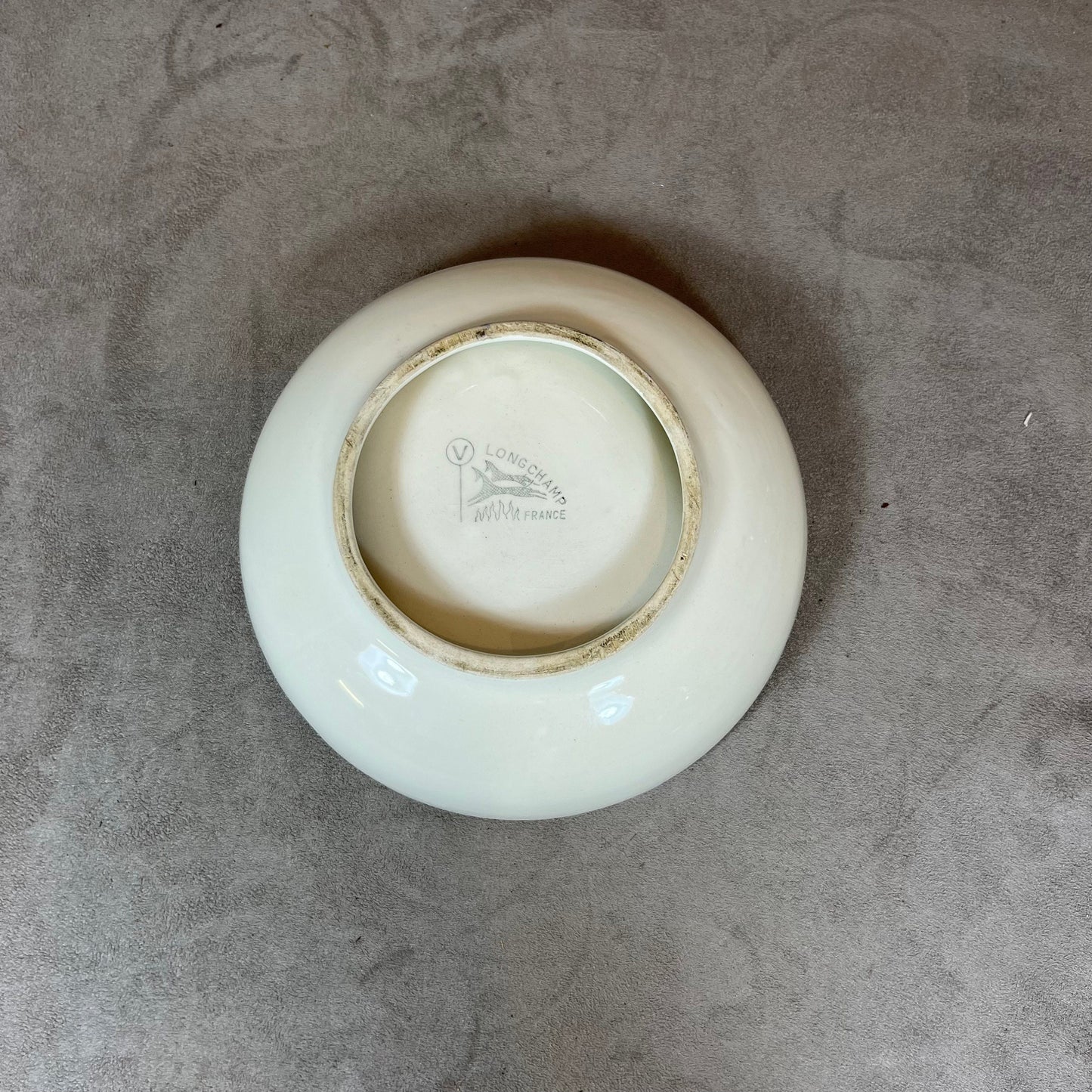 Vintage roter Keramik-Aschenbecher Haig Made in France 1970er Jahre