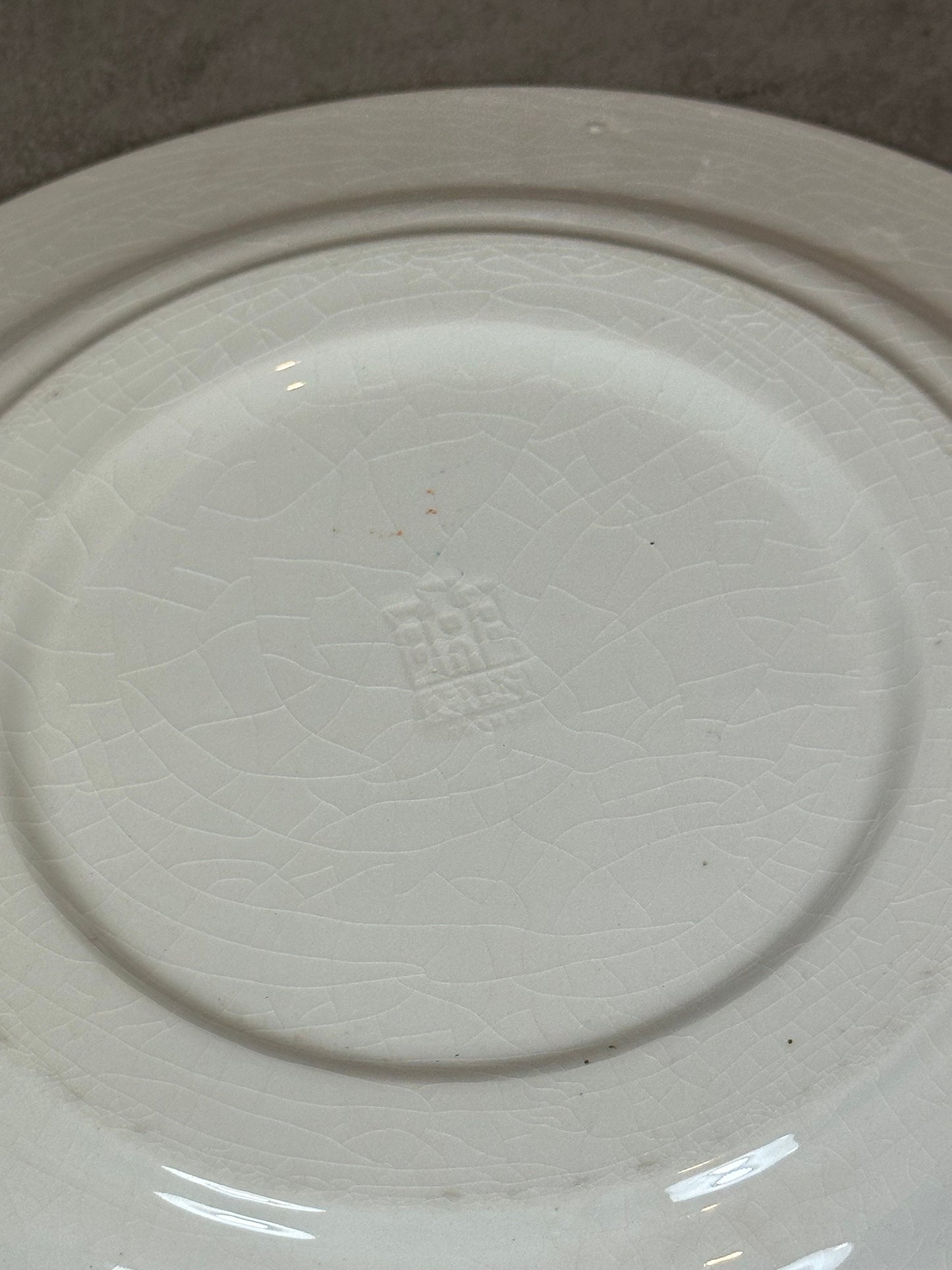 Gien Earthenware Plate, Old-Time Automobile Scenes, Repair, Made in France, Vintage 1980