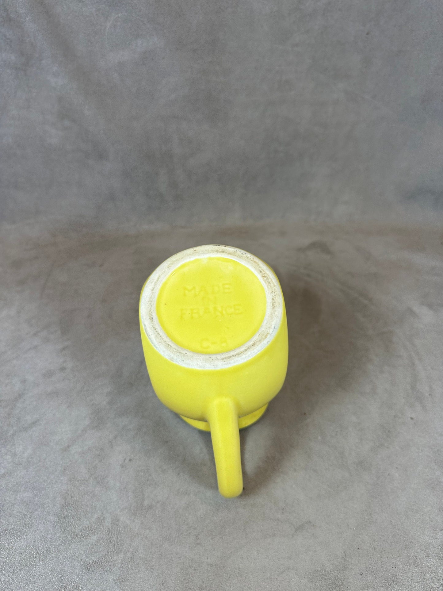 Berger water jug in yellow ceramic Made in France vintage Year 1970