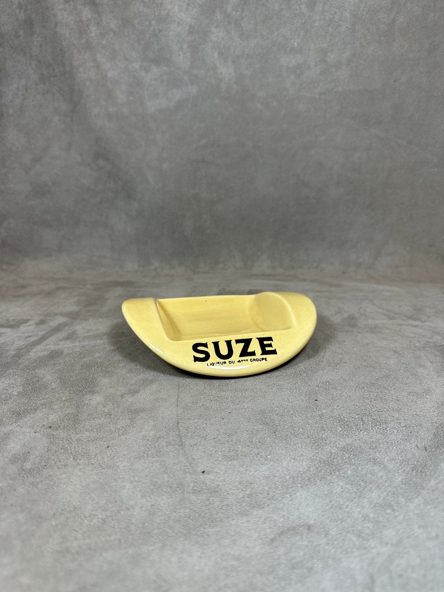 RARE Cendrier ramasse monnaie en céramique jaune Suze par GIEN Vintage Made in France