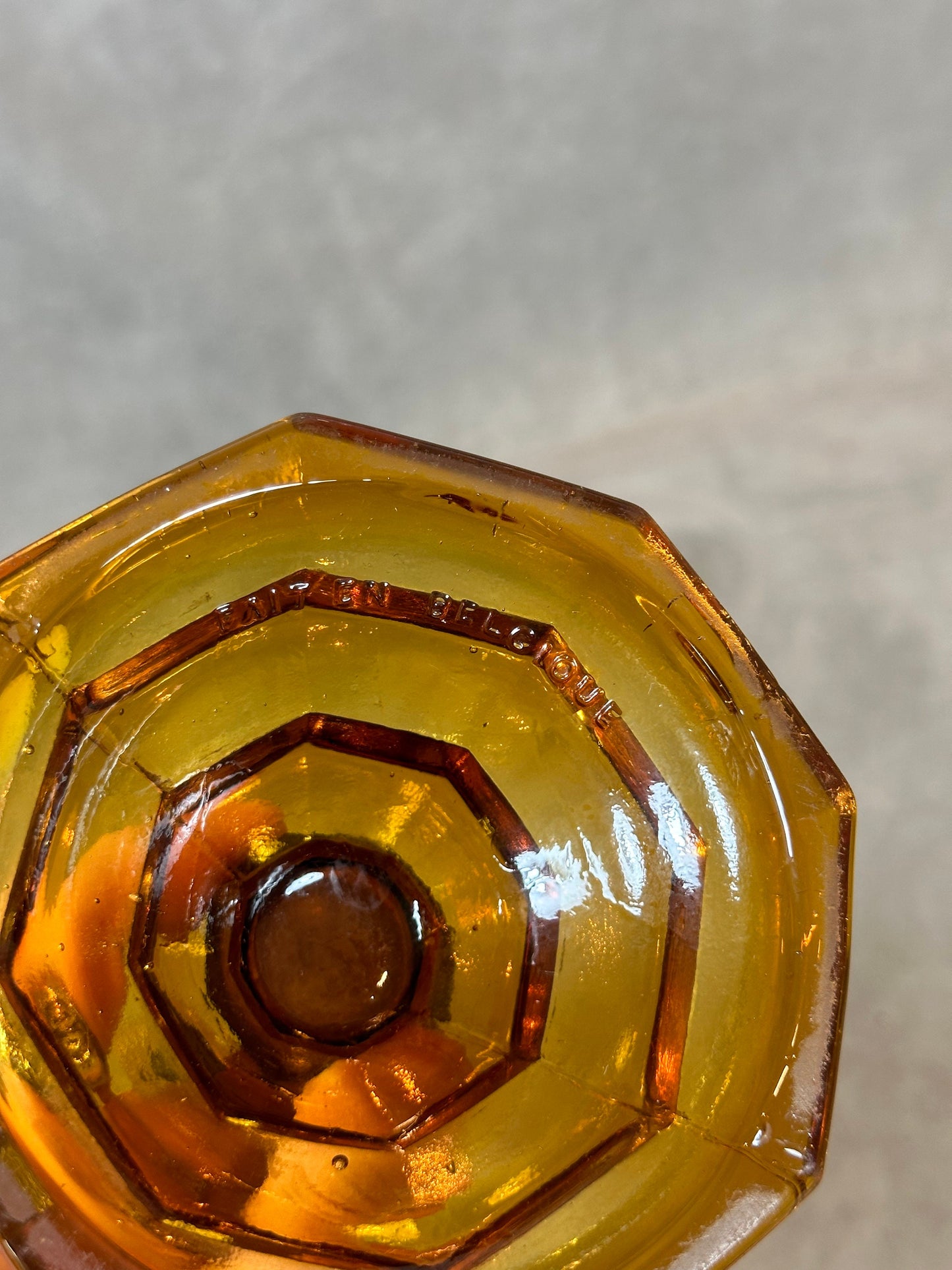 Magnificent large Art Deco vase in orange glass Made in Belgium 1950