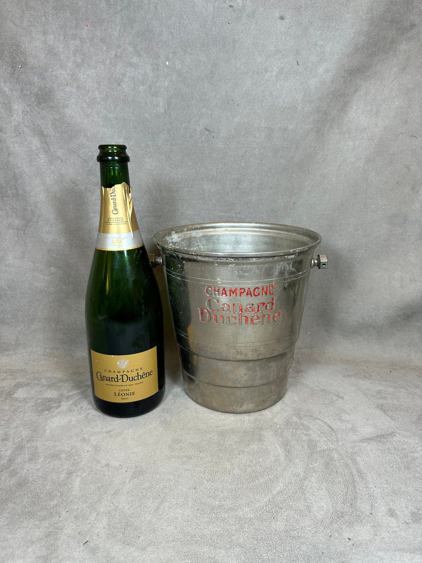 RARE Seau a Champagne Vintage Français Canard Duchene Champagne seau à glaçons, refroidisseur Made in France 1950