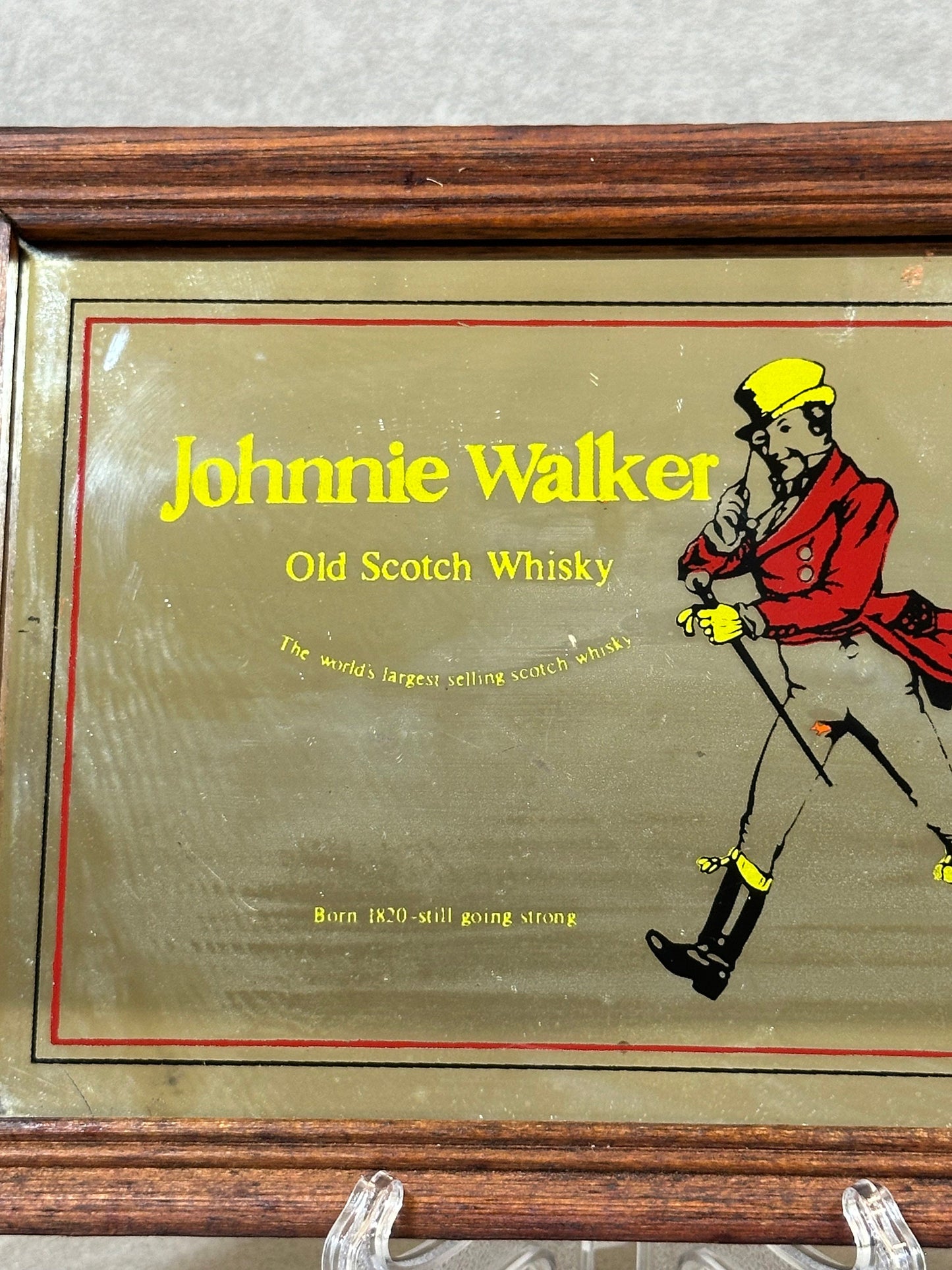 Miroir publicitaire Johnnie Walker Made in France Vintage 1970
