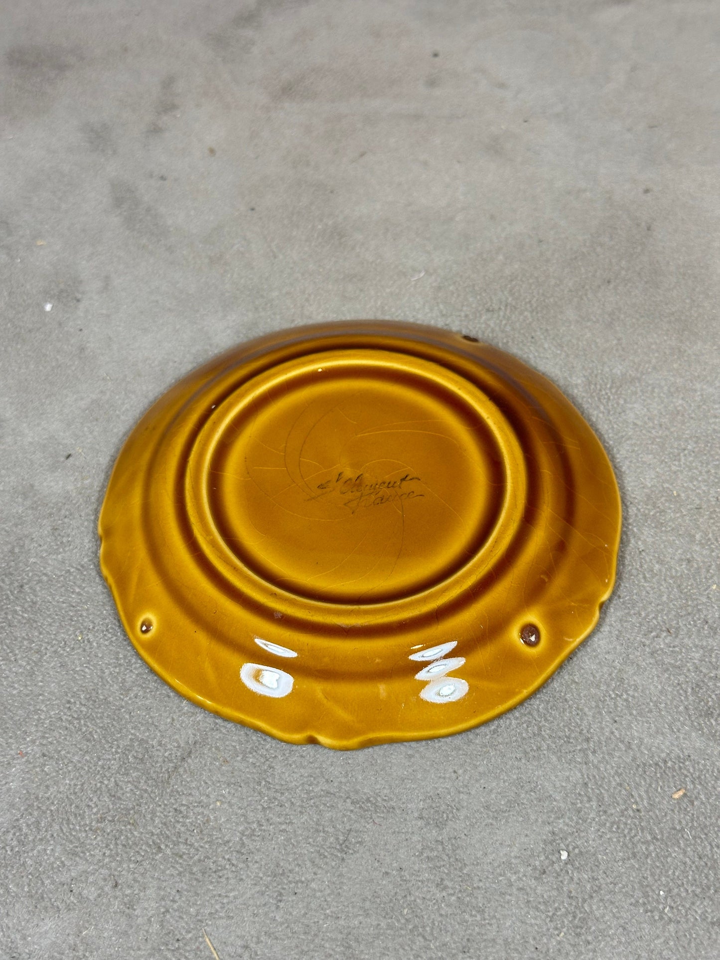 Cognac Prince Hubert de Polignac advertising ashtray in Saint Clément ceramic Made in France