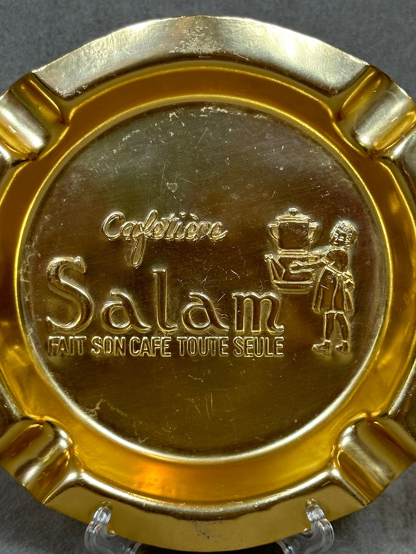 SALAM metal ashtray coffee maker by Guy Degrenne vintage Made in France 1970