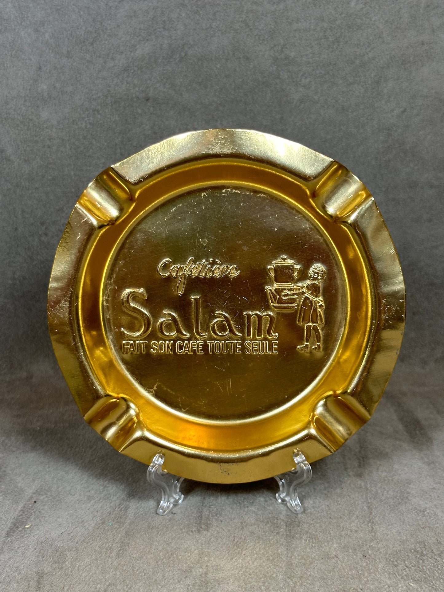 SALAM metal ashtray coffee maker by Guy Degrenne vintage Made in France 1970