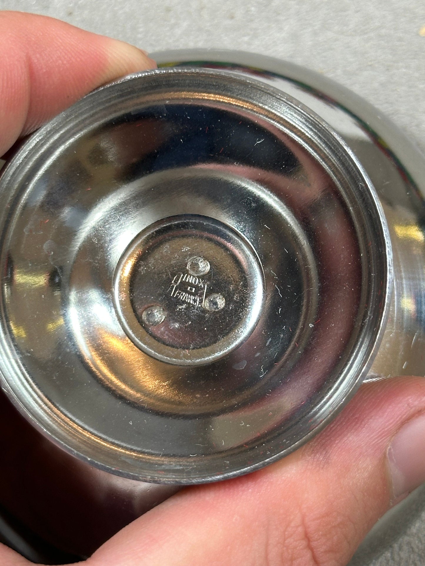 Set of 6 ice cream cups with 6 spoons in 18/10 stainless steel vintage Made in France