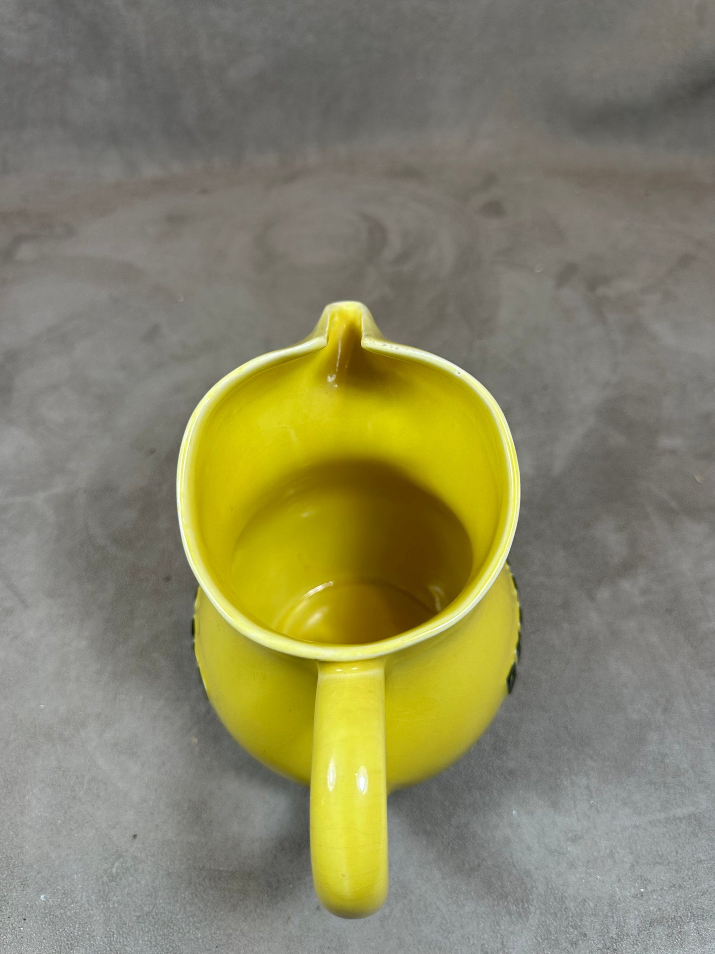 Berger water jug in yellow ceramic Made in France vintage Year 1970