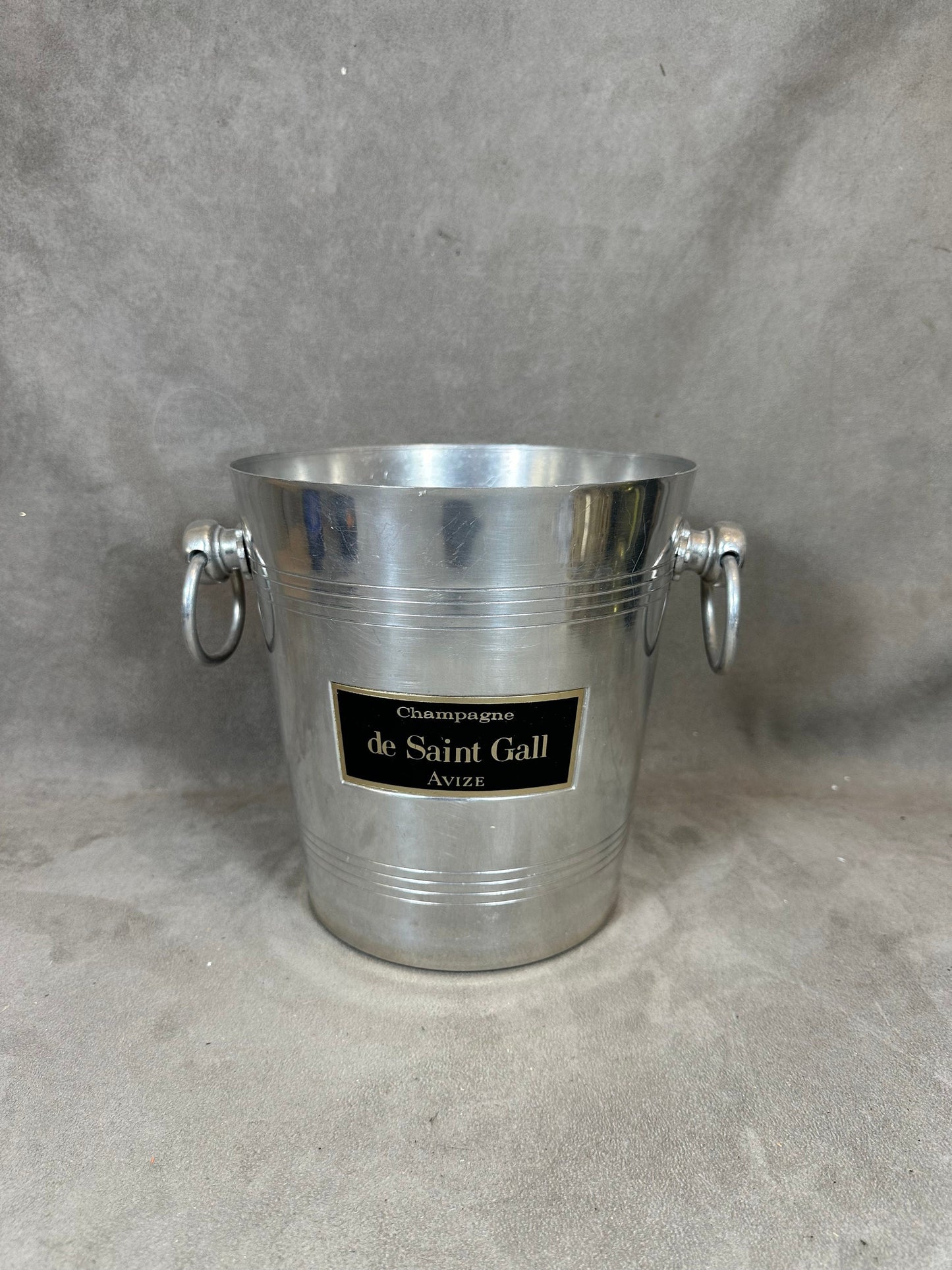 Seau à champagne De Saint Gall en métal Made in France Années 1970