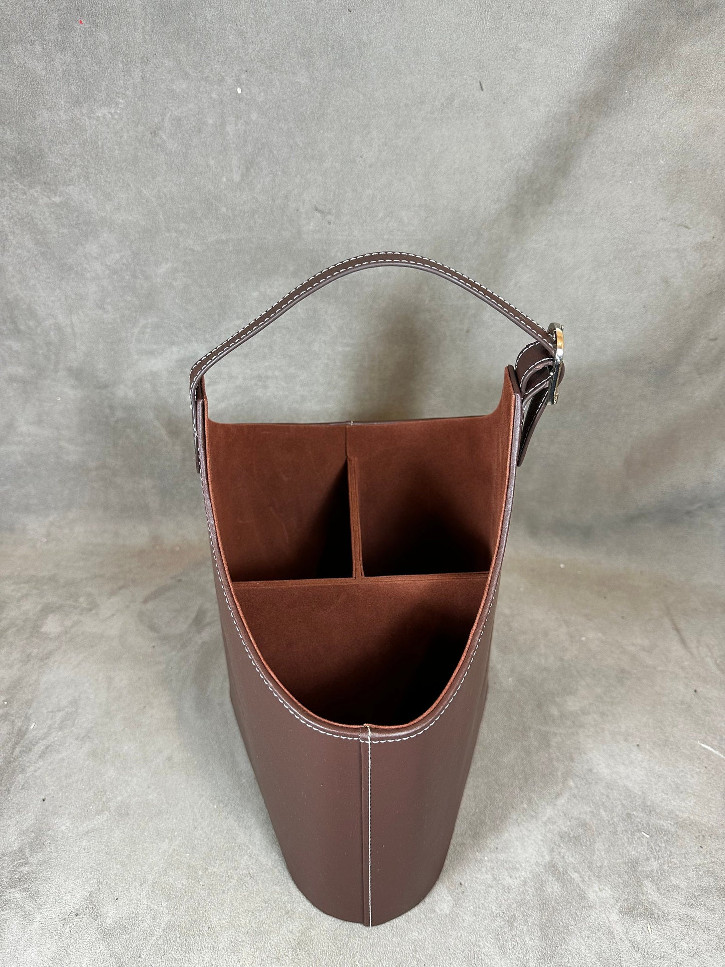 Sac façon cuir pour 3 bouteilles Champagne DELAMOTTE Made in France Vintage 1980