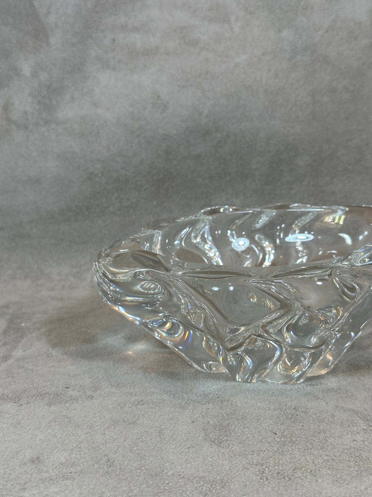 RARE Magnificent DAUM vintage crystal ashtray Made in France 1960s