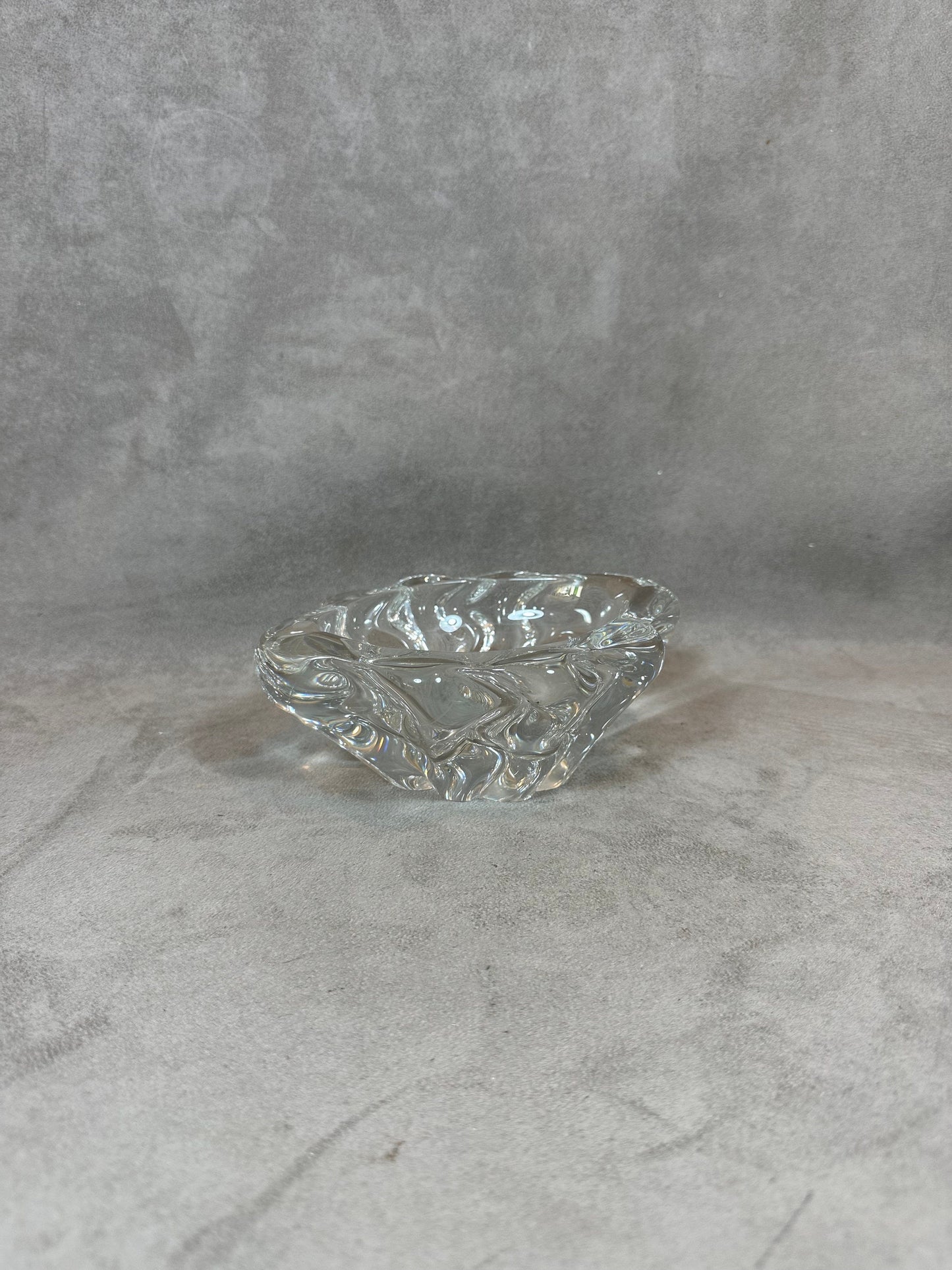 RARE Magnificent DAUM vintage crystal ashtray Made in France 1960s