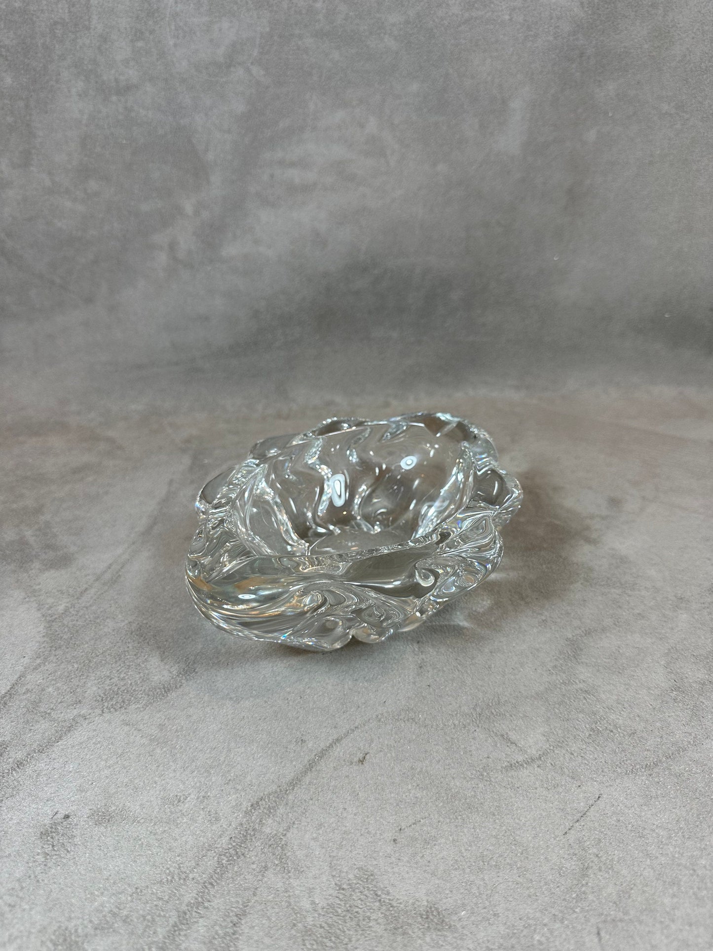 RARE Magnificent DAUM vintage crystal ashtray Made in France 1960s