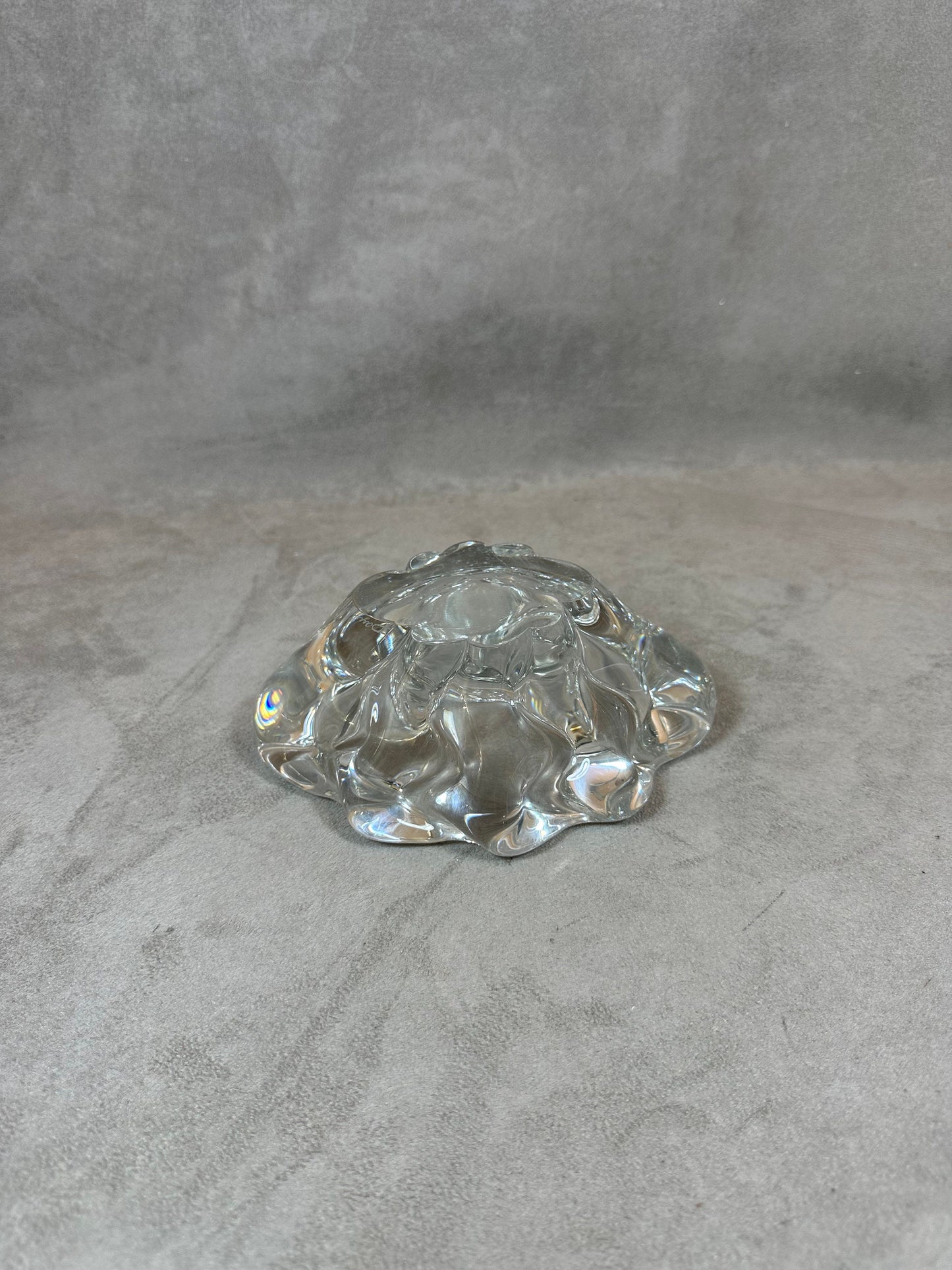 RARE Magnificent DAUM vintage crystal ashtray Made in France 1960s