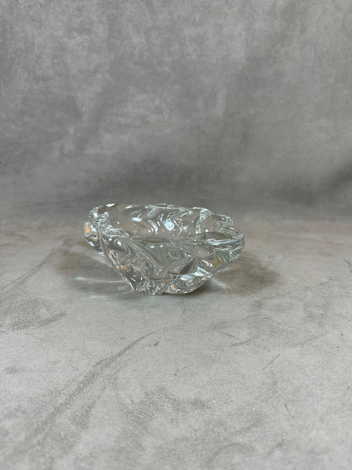 RARE Magnificent DAUM vintage crystal ashtray Made in France 1960s