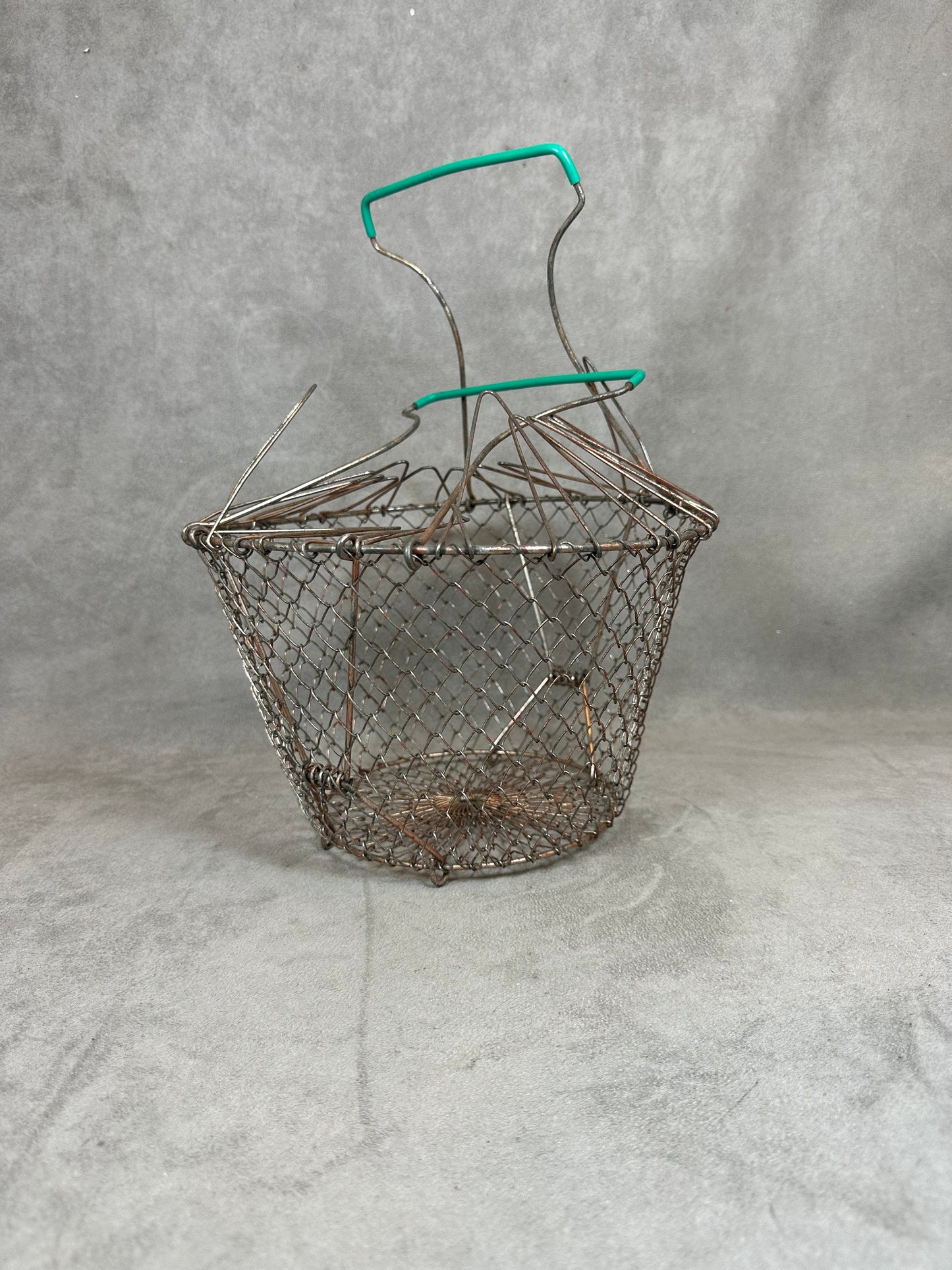 Vintage metal egg, salad or fruit basket Made in France 1900s