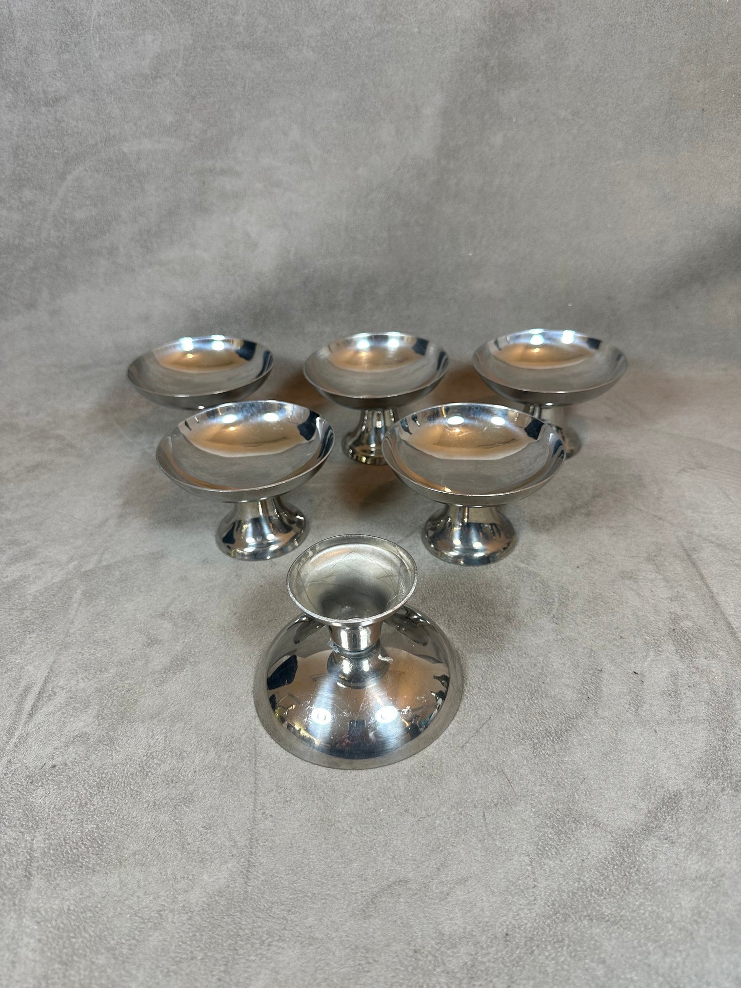 Lot de 6 coupes à glace Guy Degrenne en inox 18/10 vintage Made in France