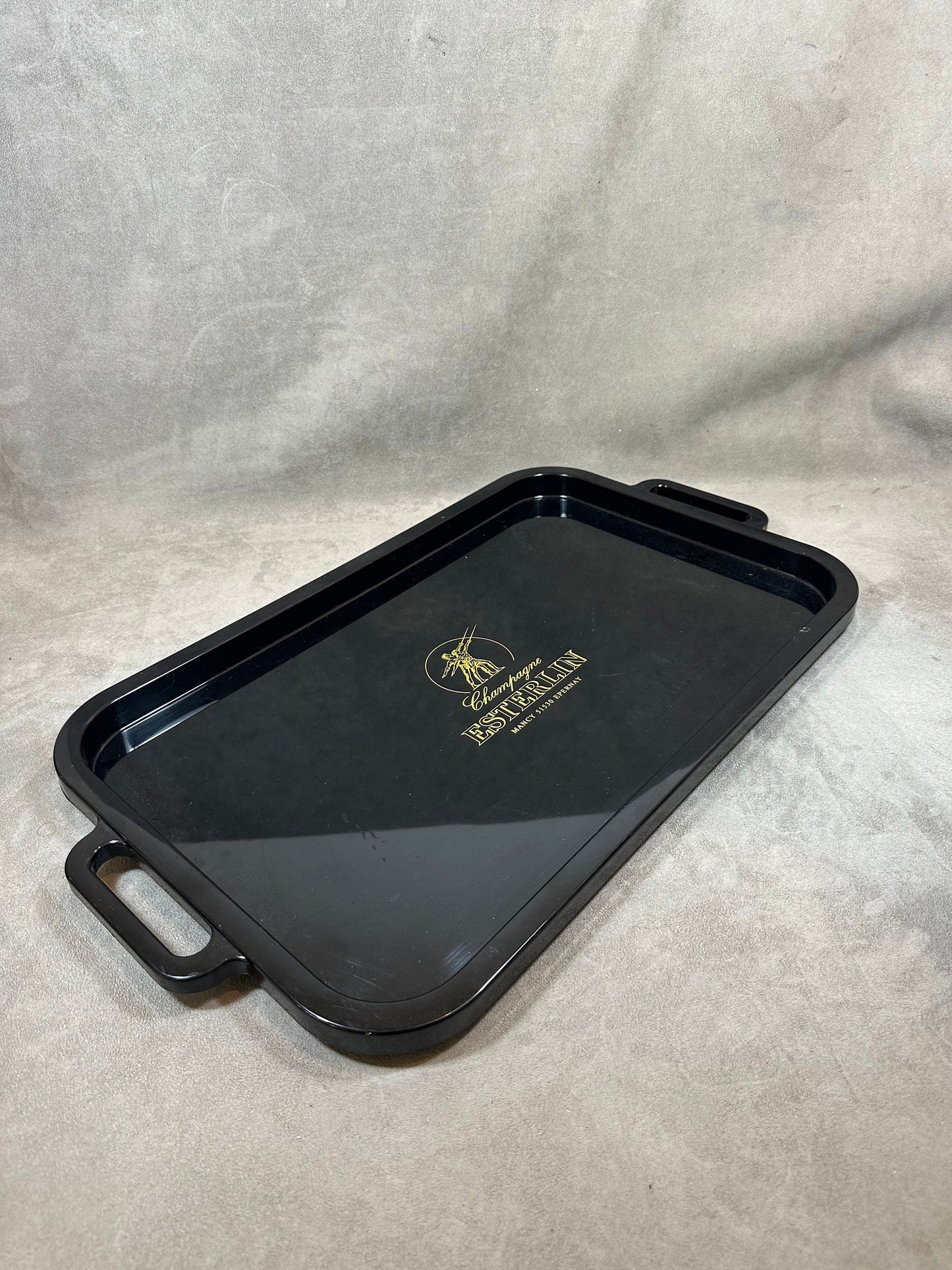 Plateau Rectangulaire en Plastique, Champagne Esterlin Epernay, Made in France, Vintage 1980