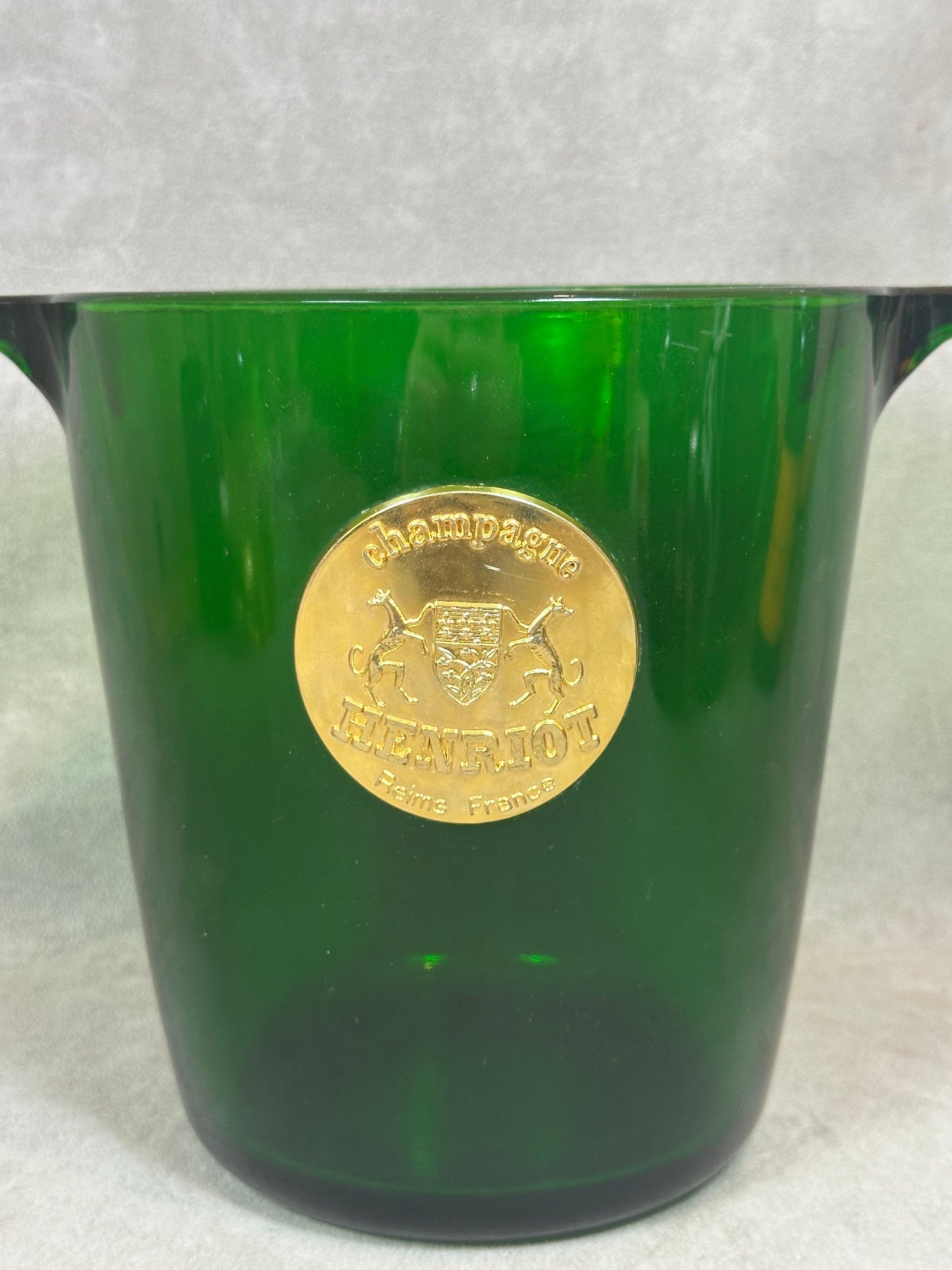 RARE Seau à Champagne Henriot en verre vintage Made in France Années 1960