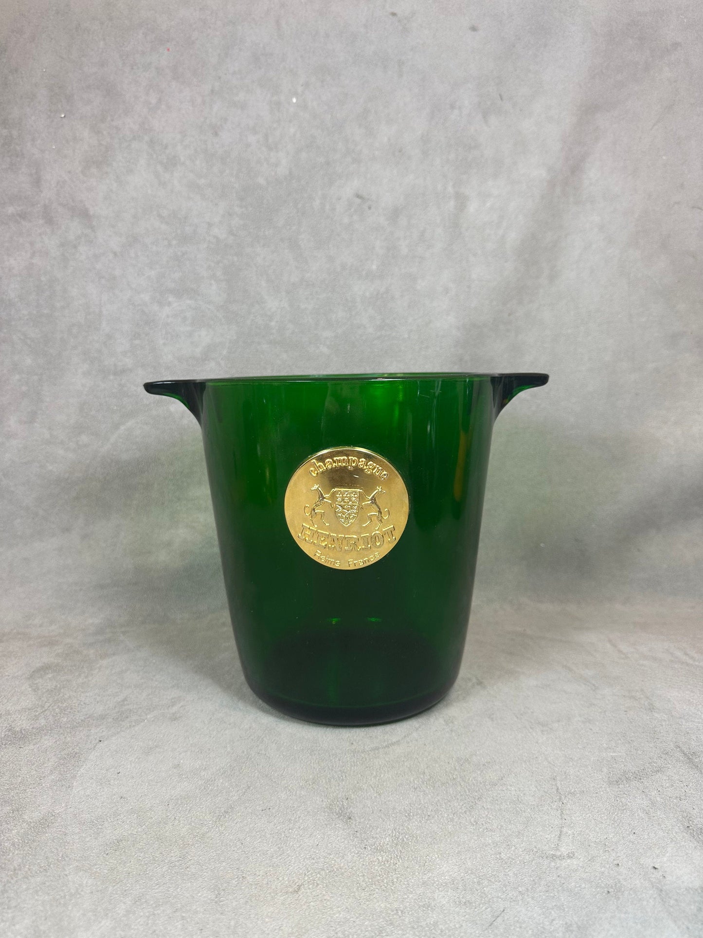 RARE Seau à Champagne Henriot en verre vintage Made in France Années 1960