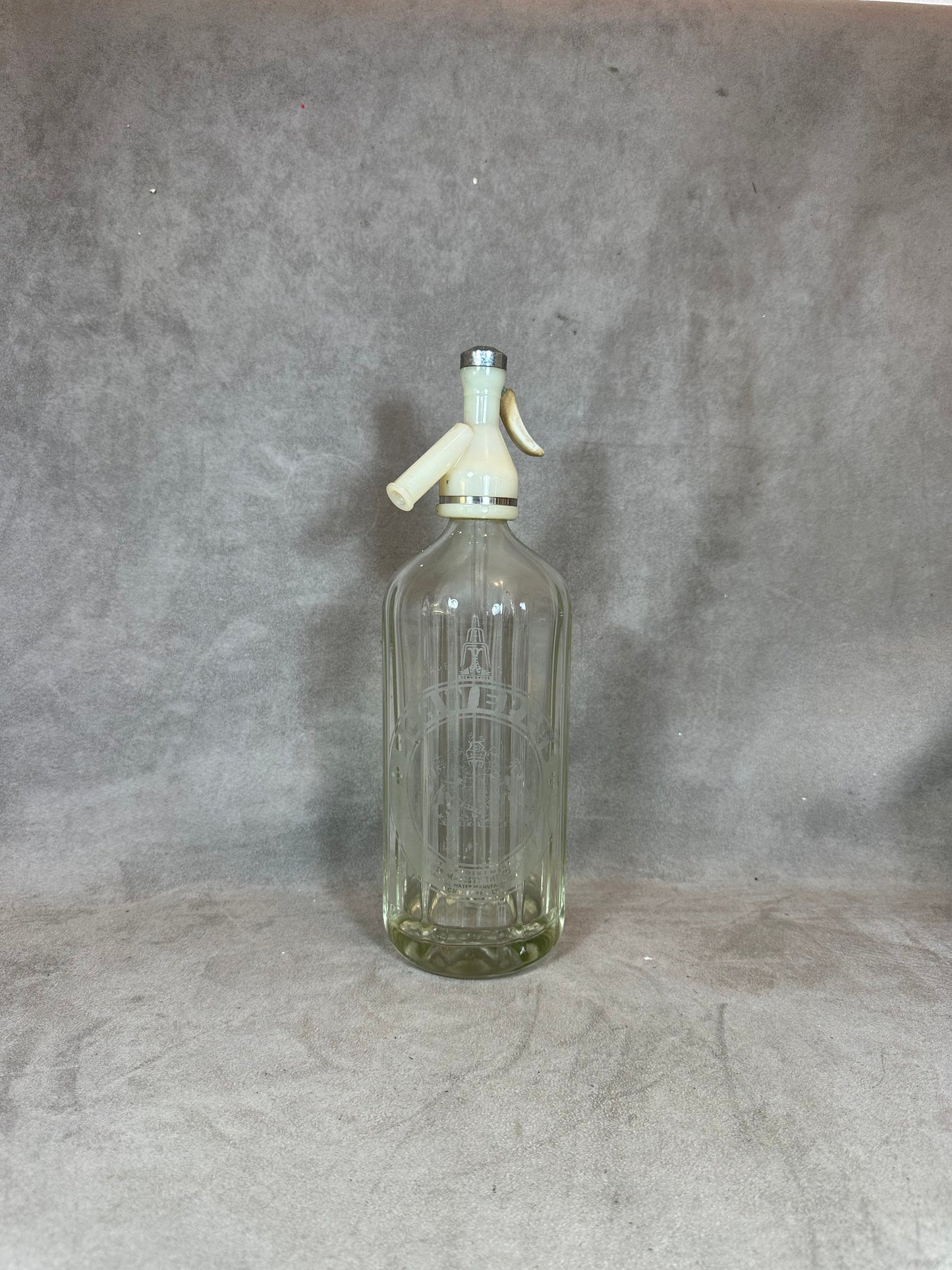 RARE Siphon en verre et plastique Schweppes vintage Made in France 1970