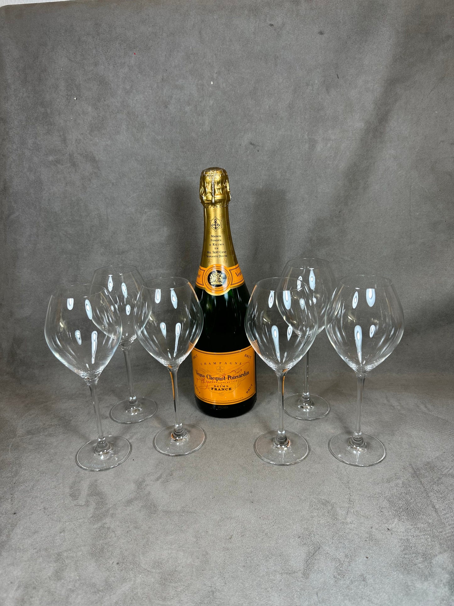 RARE 6 Flûte Trendy Prestige Veuve Clicquot Ponsardin vintage en verre