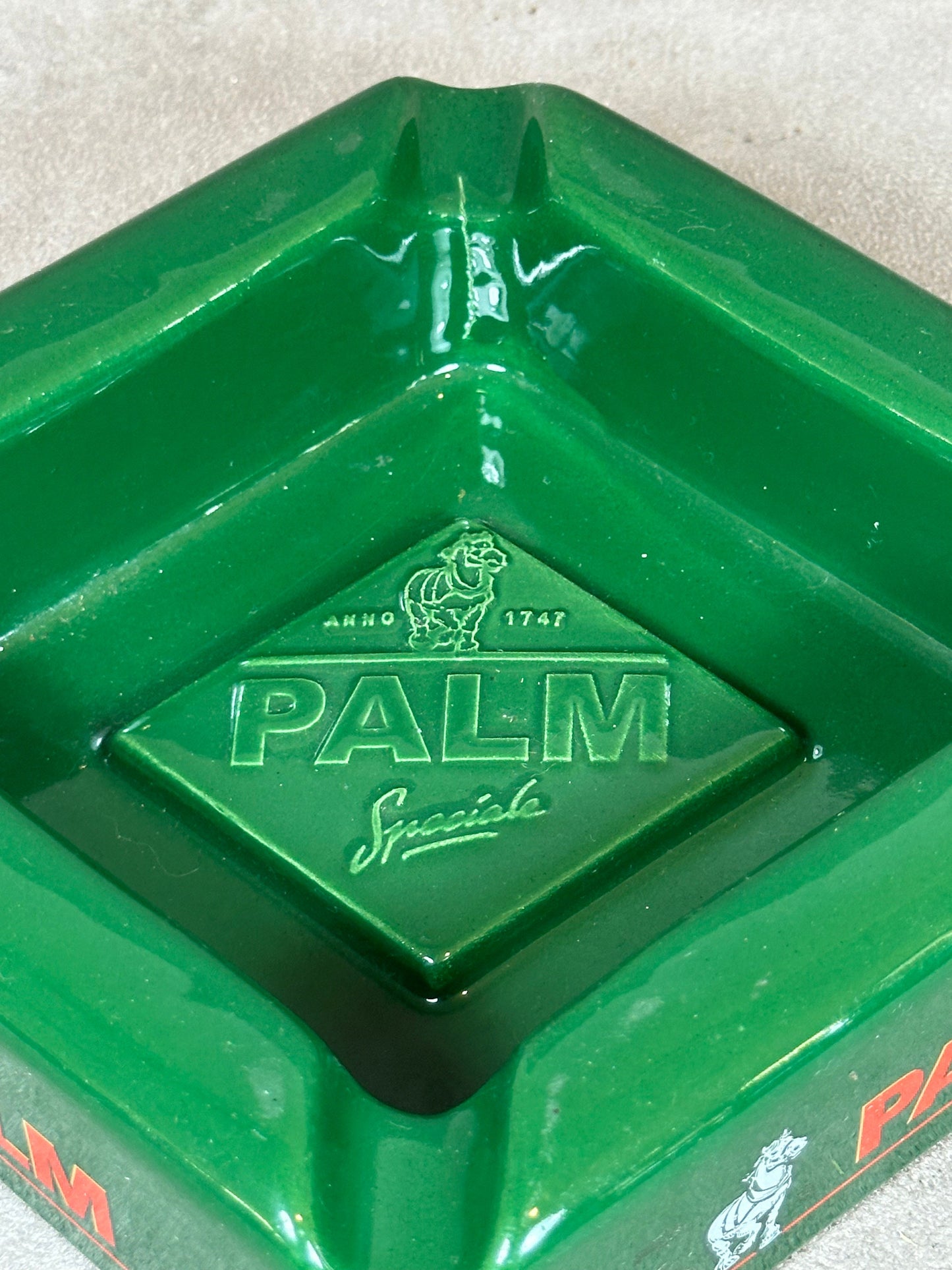 Werbeaschenbecher aus Steingut, Palm Spezialbier, Made in France, Vintage 1980
