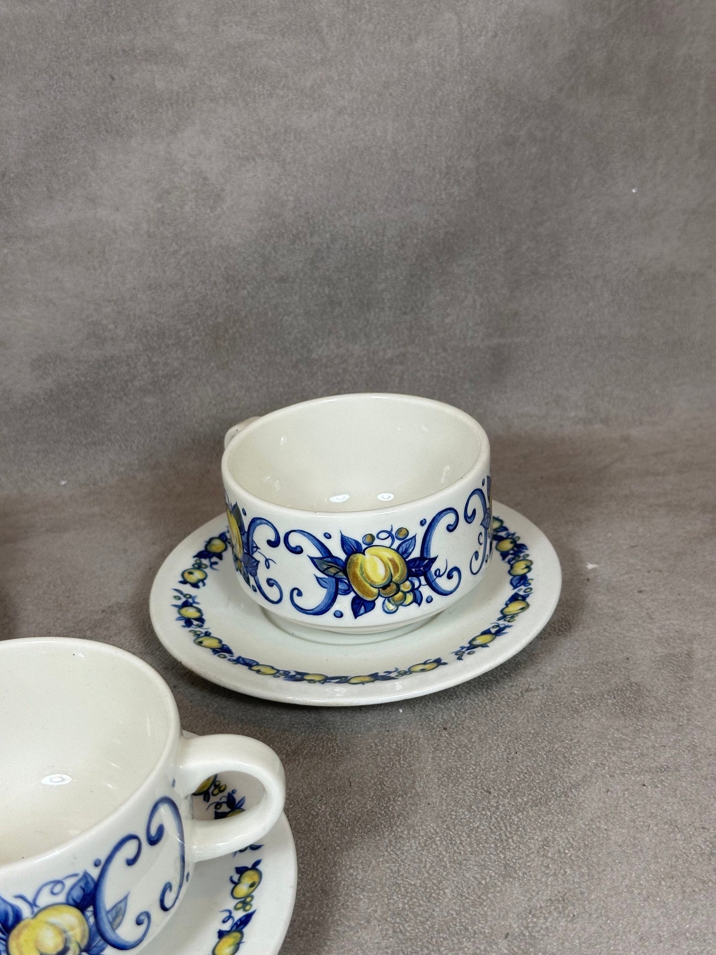 Service de 3 Tasses en Porcelaine par Villeroy & Boch, Modèle Cadiz, Made in Luxembourg, Vintage 1980