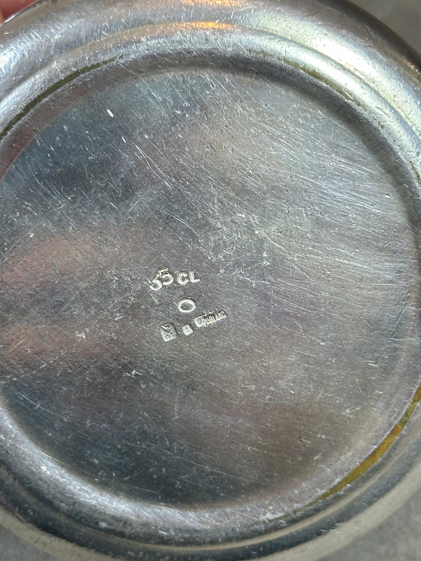 Silver Metal Coffee Pot and Milk Jug Set, Monogram, Goldsmith's Hallmark, Made in France, Vintage 1980