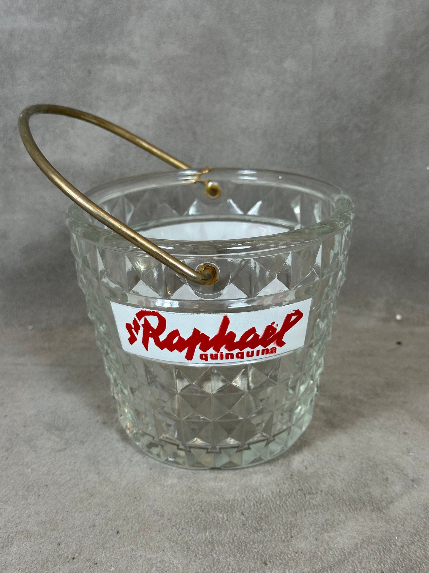Seau à glace St Raphaël en verre vintage Made in France