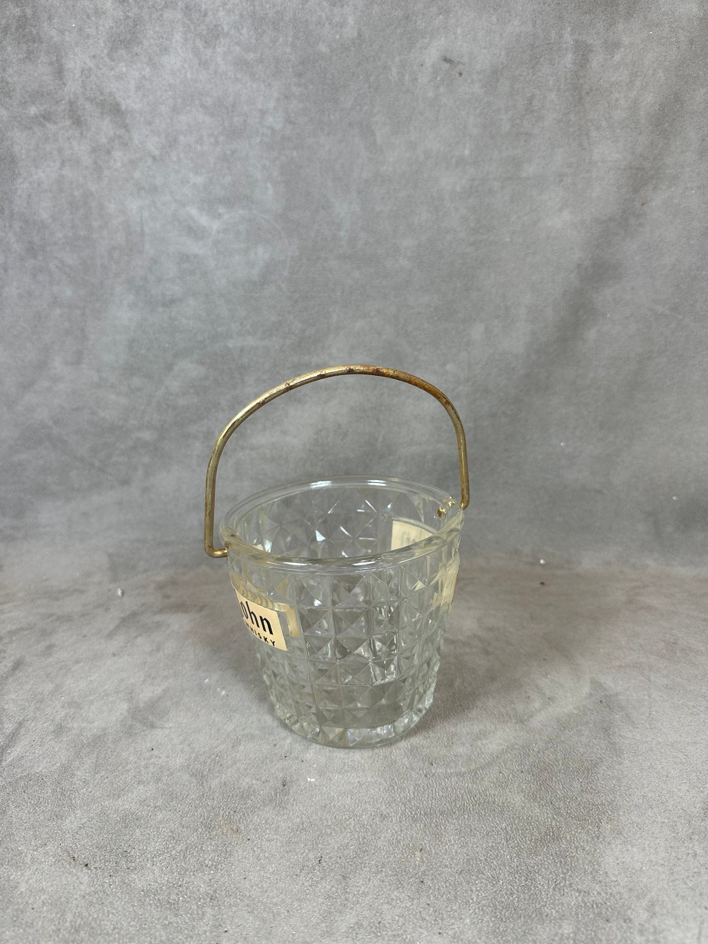 Seau à glace Long John Scotch Whisky, en Verre par BVB, Made in France, Vintage 1980