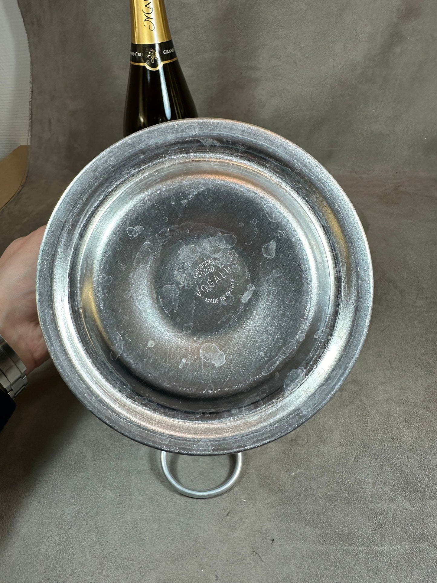 Seau à champagne en aluminium Mailly Champagne vintage made in france Années 1970