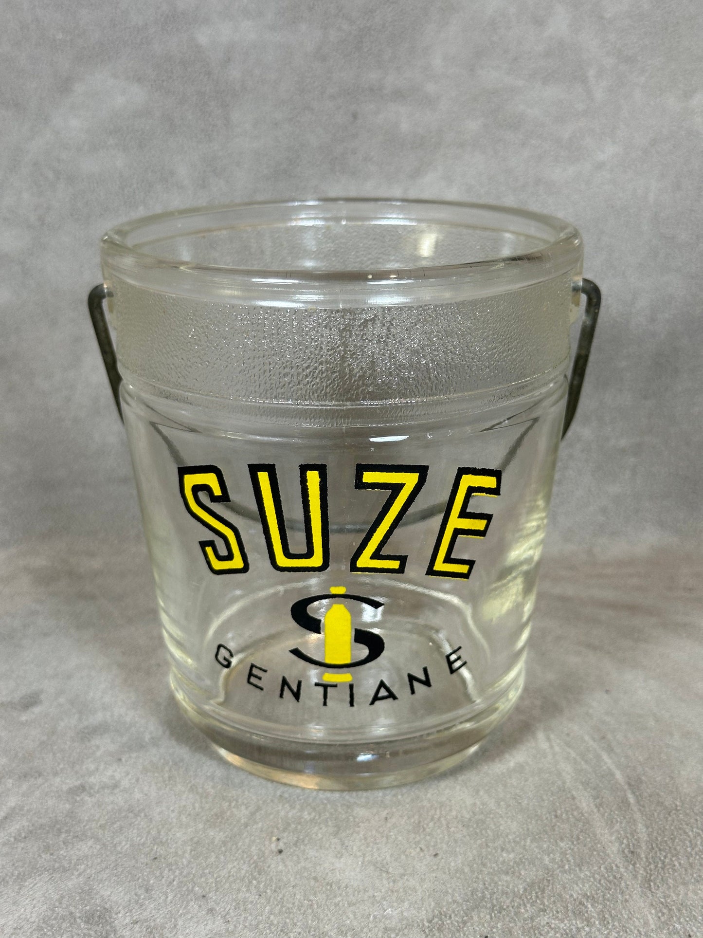 RARE Seau à glaçons en verre Suze vintage 1970