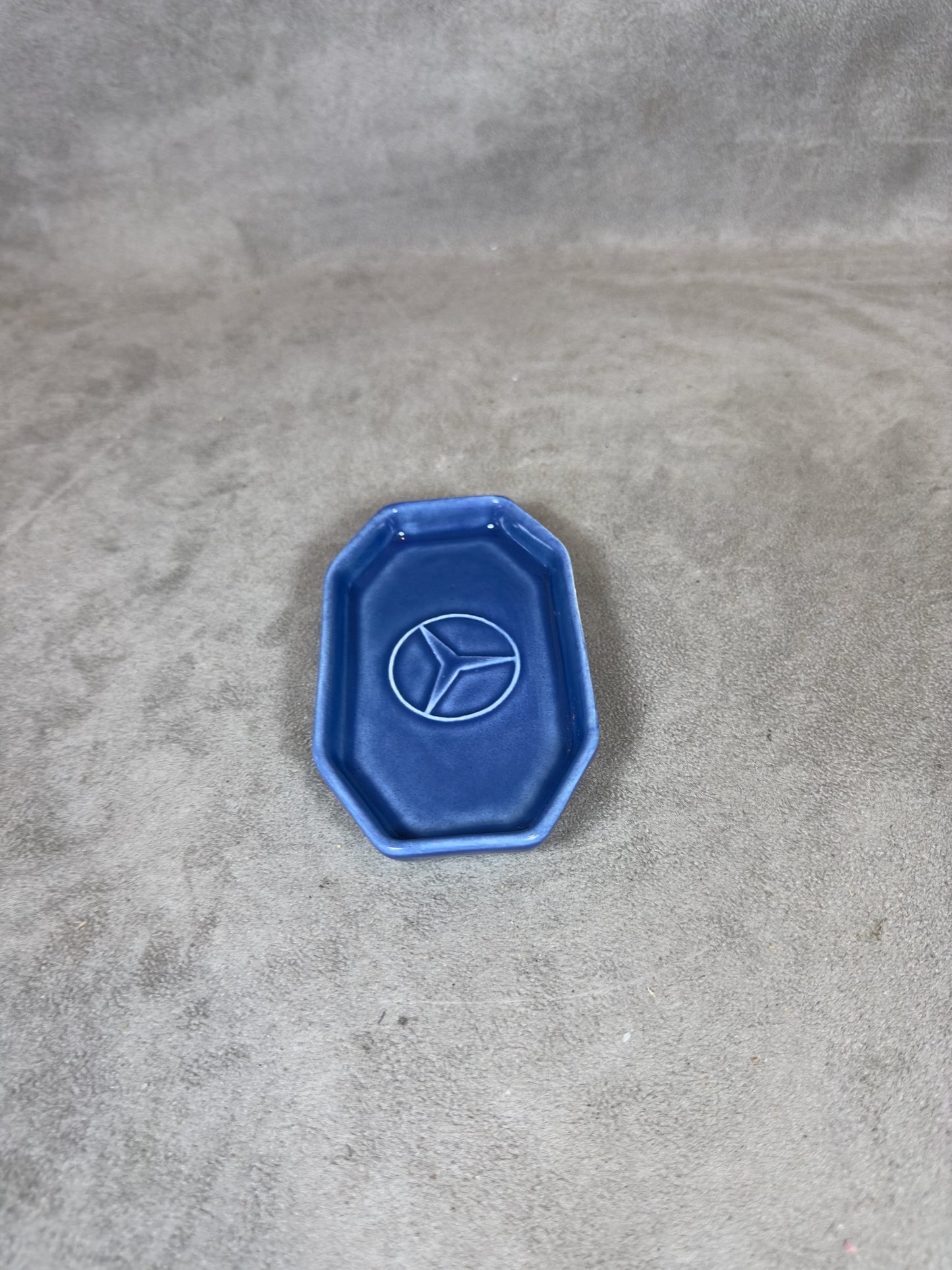 Mercedes Steingut Werbeaschenbecher, Made in France, Vintage 1980