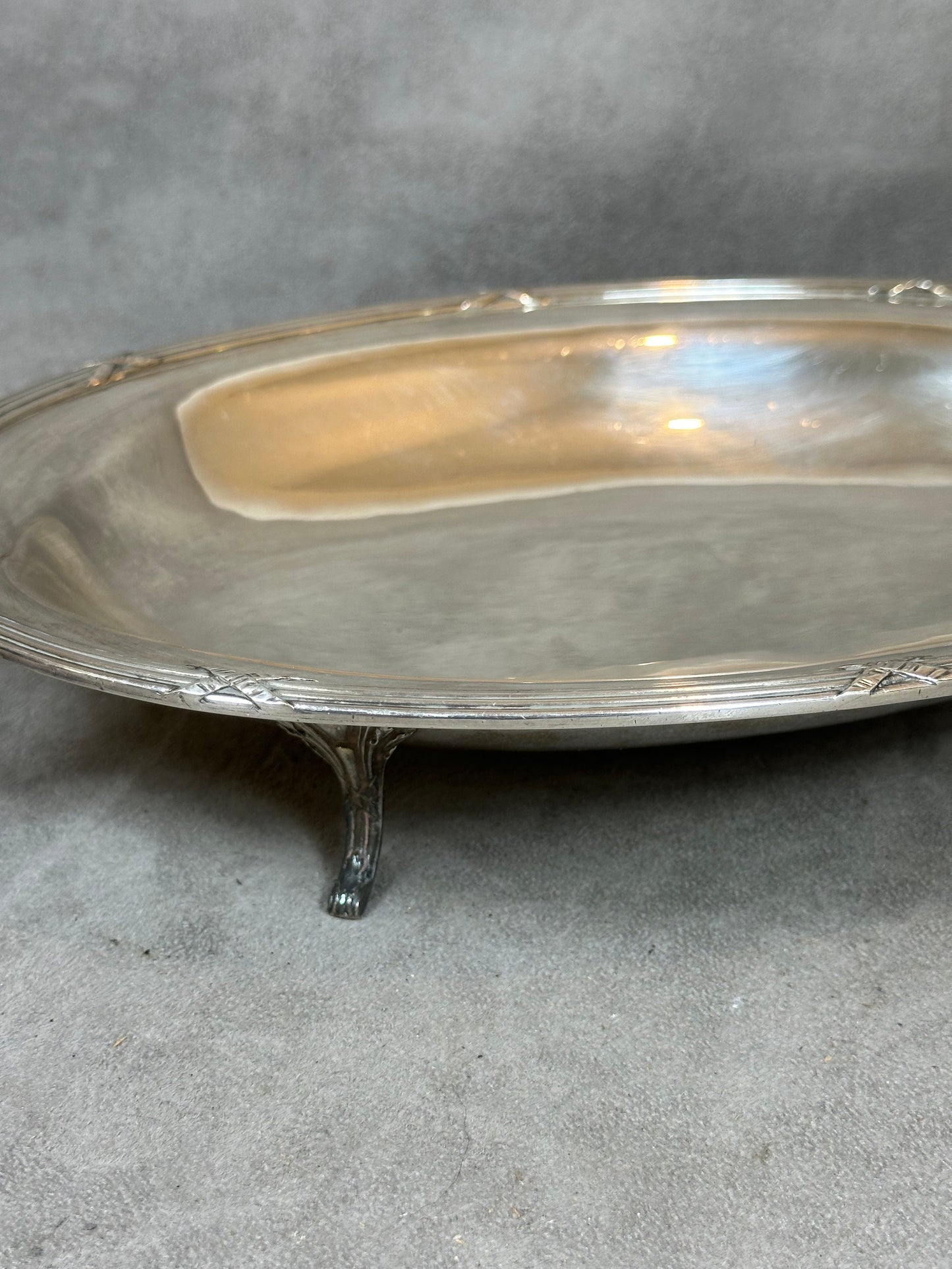 RARE Magnificent centerpiece tray especially in silver metal P.Foucart vintage goldsmith Made in France