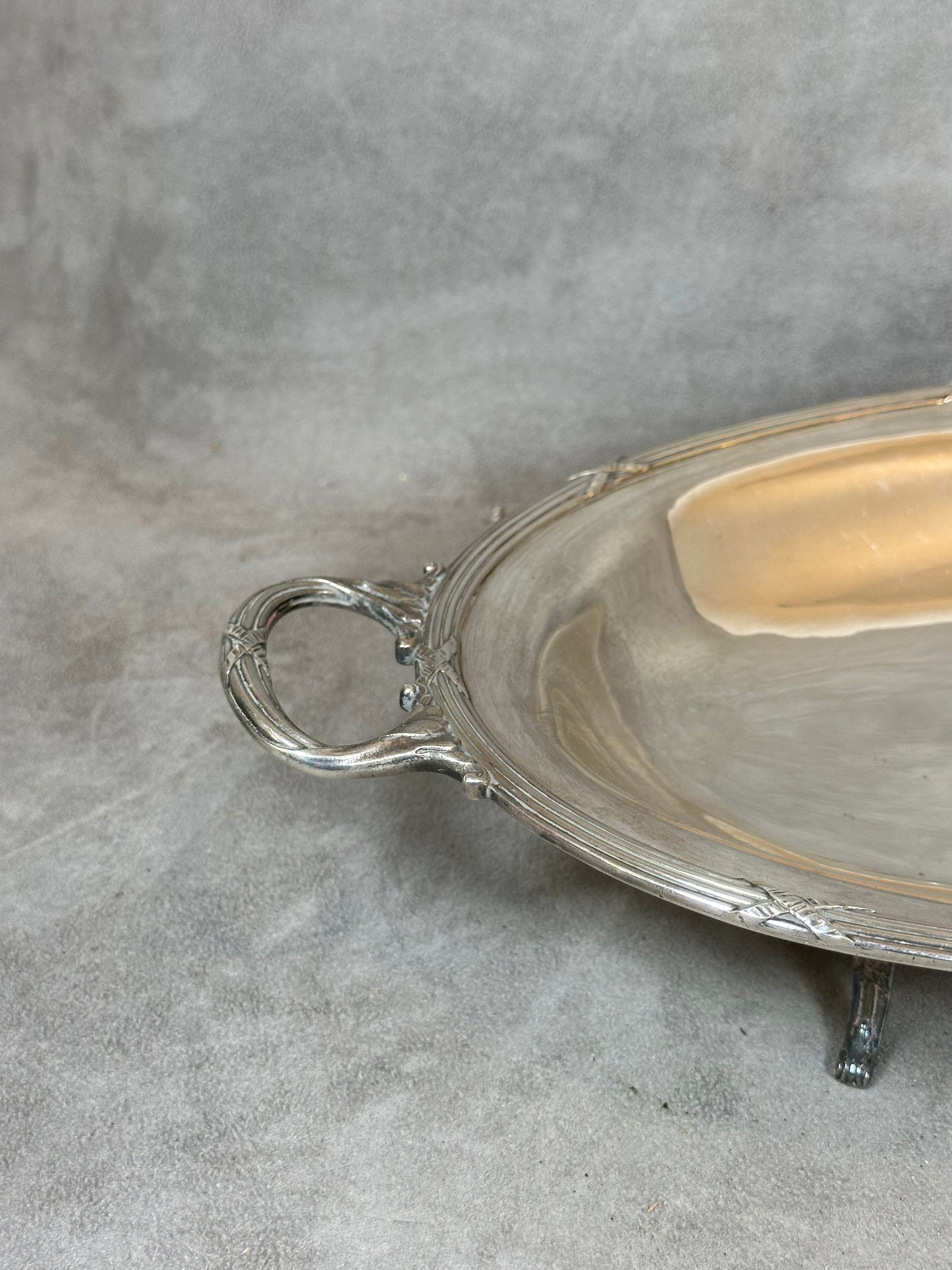RARE Magnificent centerpiece tray especially in silver metal P.Foucart vintage goldsmith Made in France