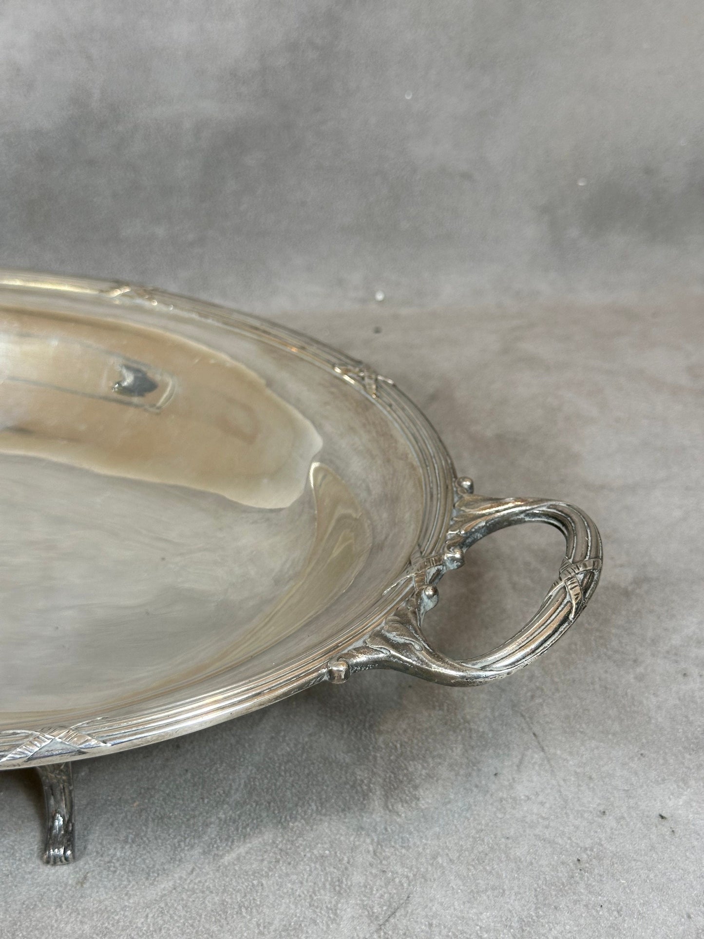 RARE Magnificent centerpiece tray especially in silver metal P.Foucart vintage goldsmith Made in France